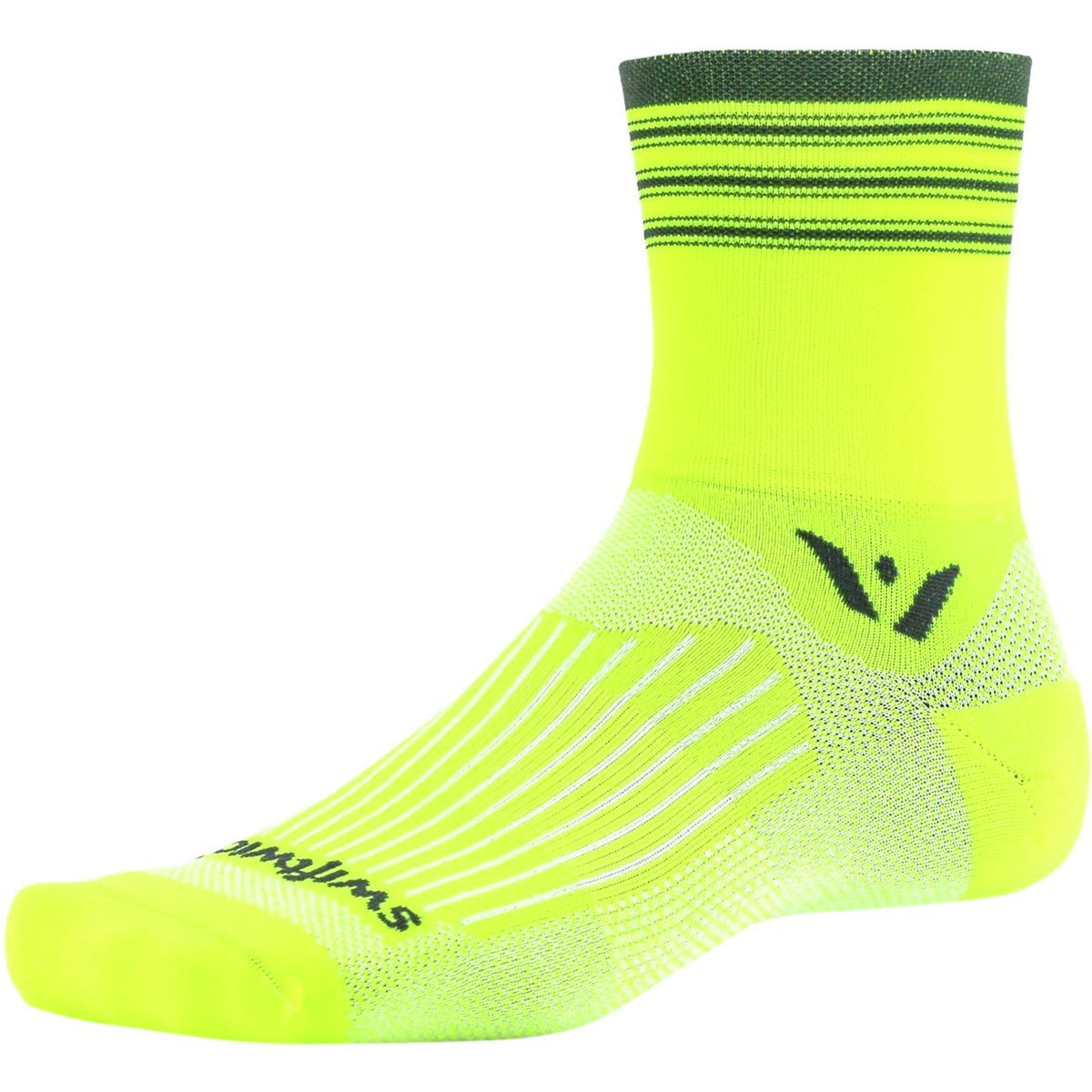 Swiftwick Aspire Four Stripe Sock Yellow Gray, S