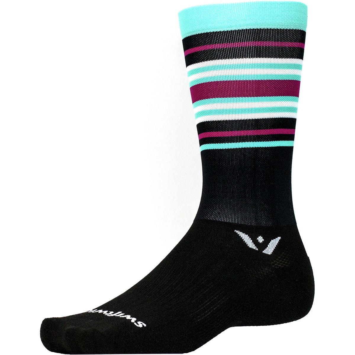 Swiftwick Aspire Seven Stripe Sock Mint/Berry, S