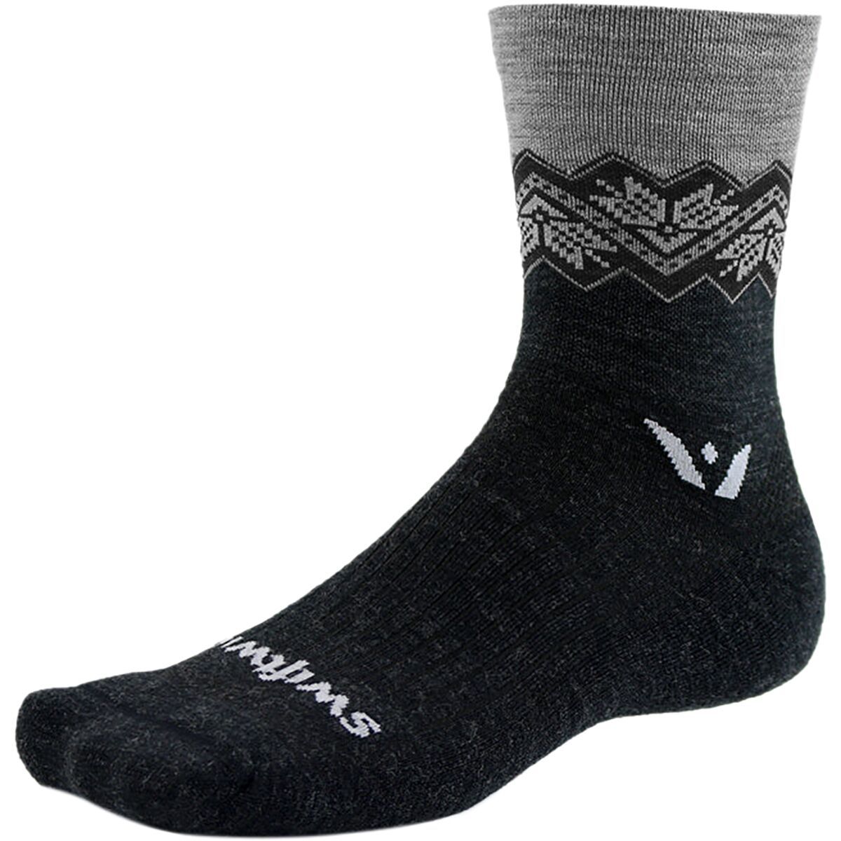 Swiftwick Vision Five Winter Sock Fair Isle Coal, M