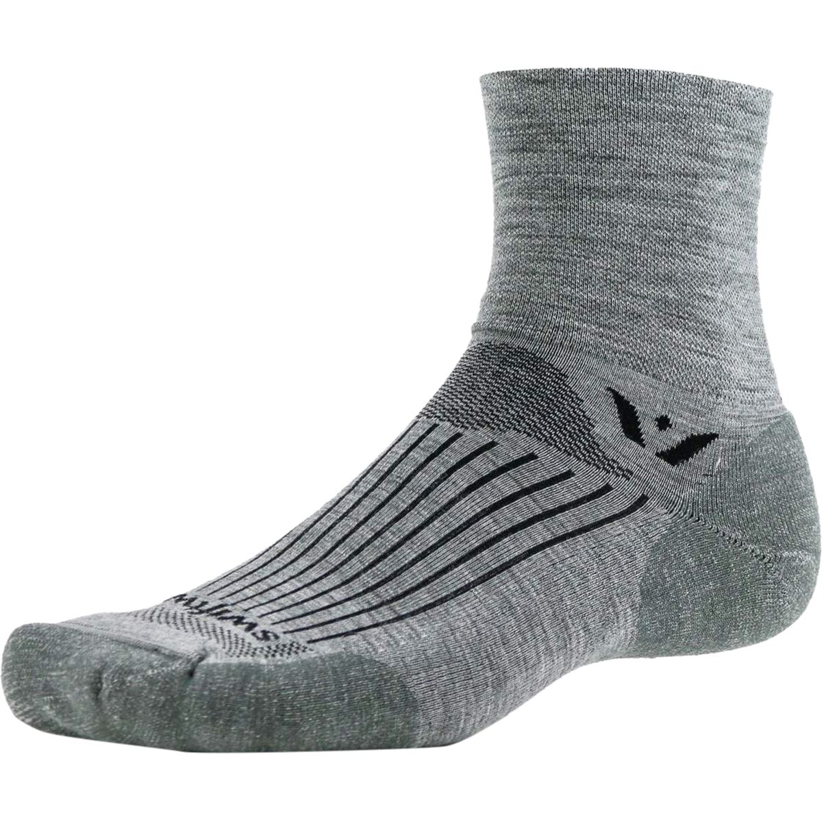 Image of Swiftwick Pursuit Quarter Crew High Sock Heather, L