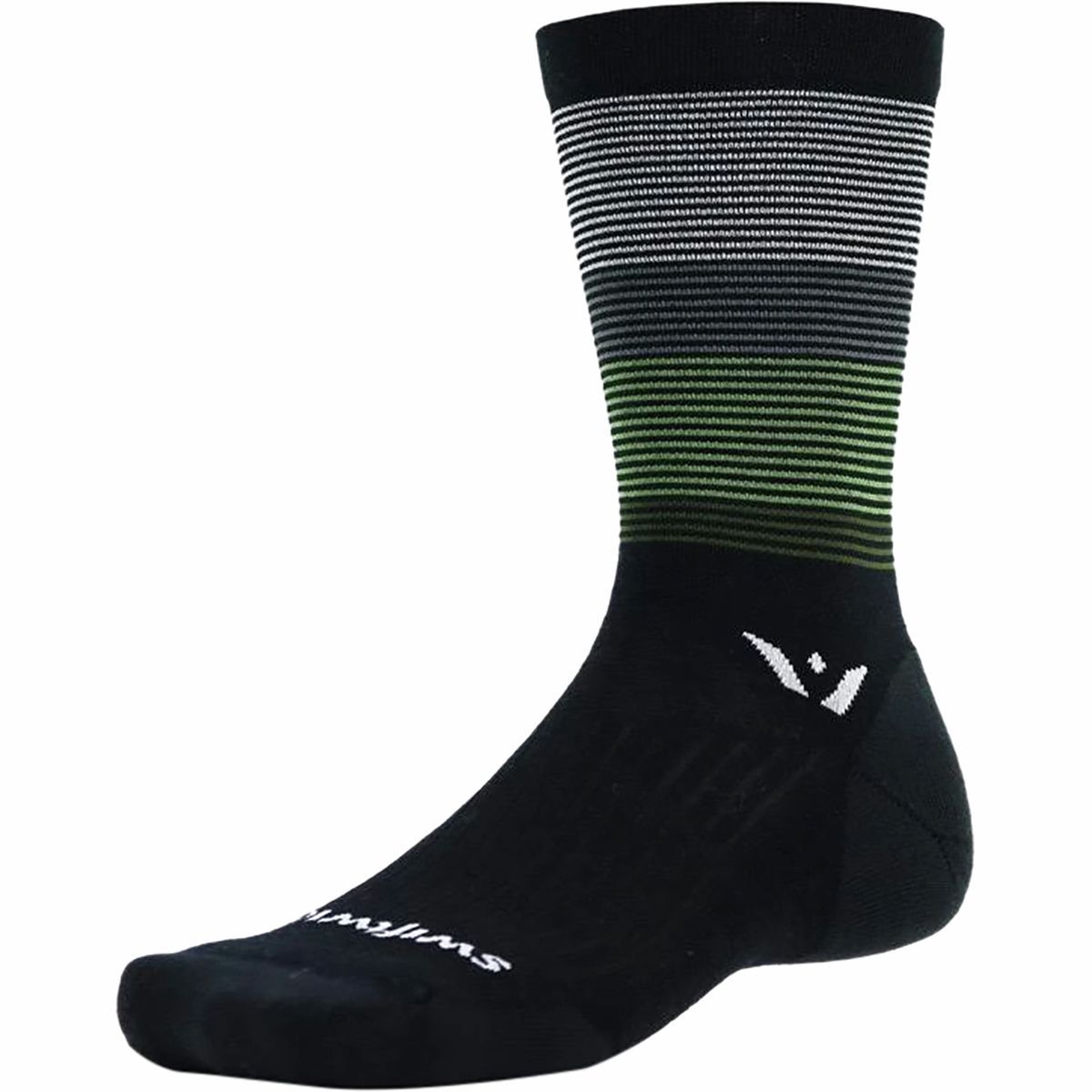 Swiftwick Pursuit Seven Sock Stripe Green, M