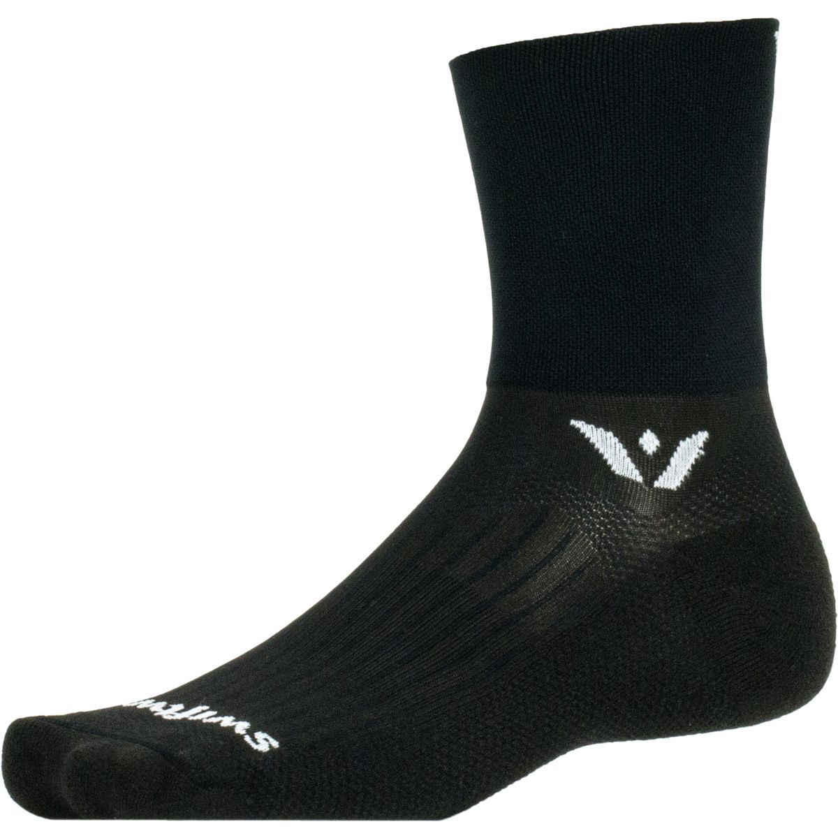 Image of Swiftwick Aspire Quarter Crew High Sock Black, XL