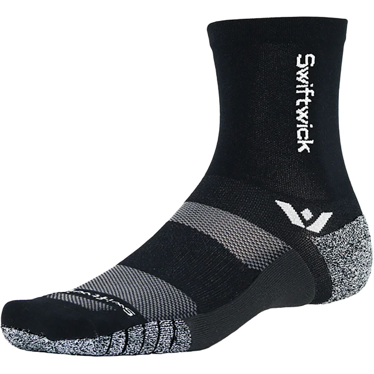 Image of Swiftwick Flite XT Mid-Crew Sock Black/Black, M