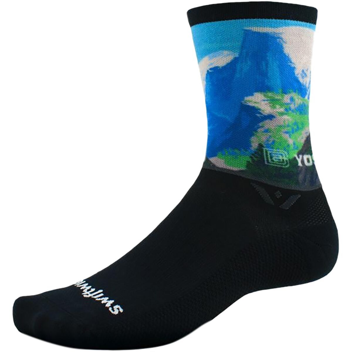 Image of Swiftwick Vision Crew Impression National Park Sock Yosemite Half Dome, L