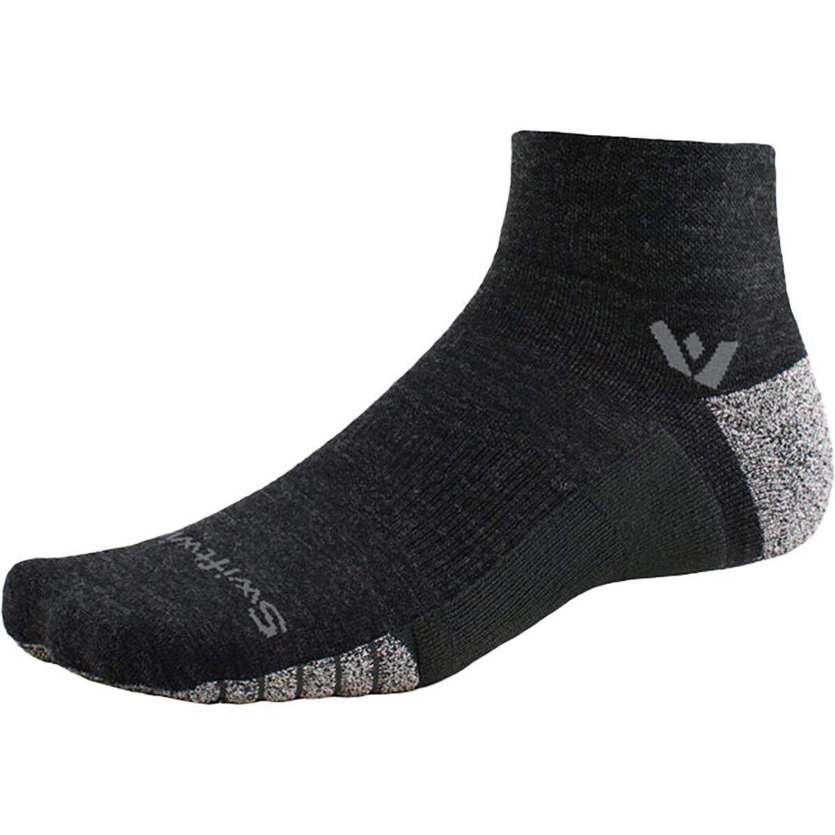 Image of Swiftwick Flite XT Trail Quarter Crew Sock Coal, M