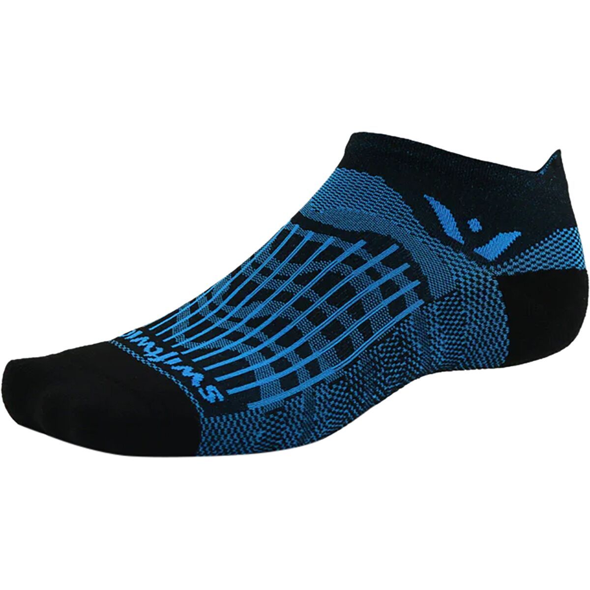 Swiftwick Aspire Zero Tab Sock Black Blue Wave, M
