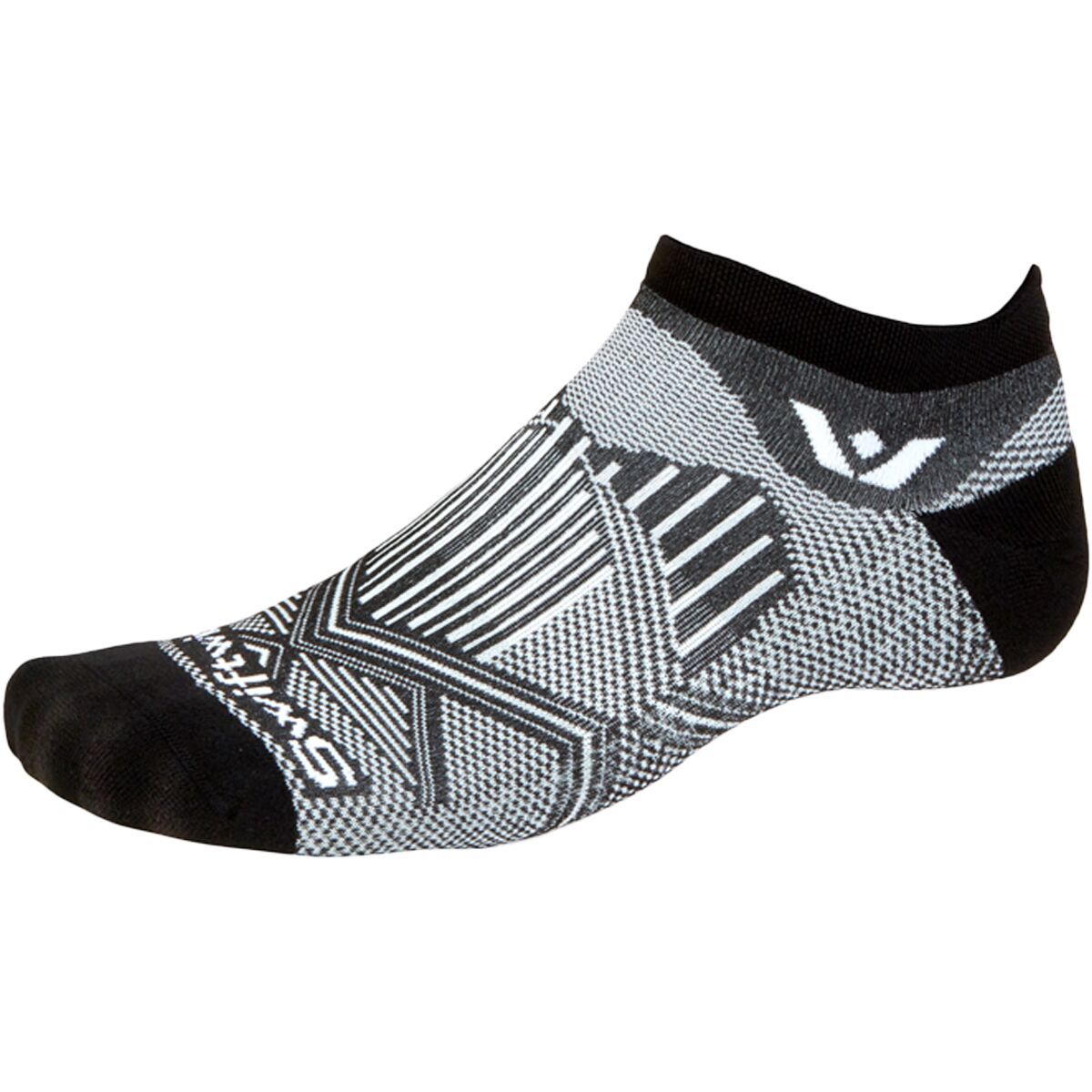 Image of Swiftwick Aspire No Show Tab Sock Geo Black/White, XL