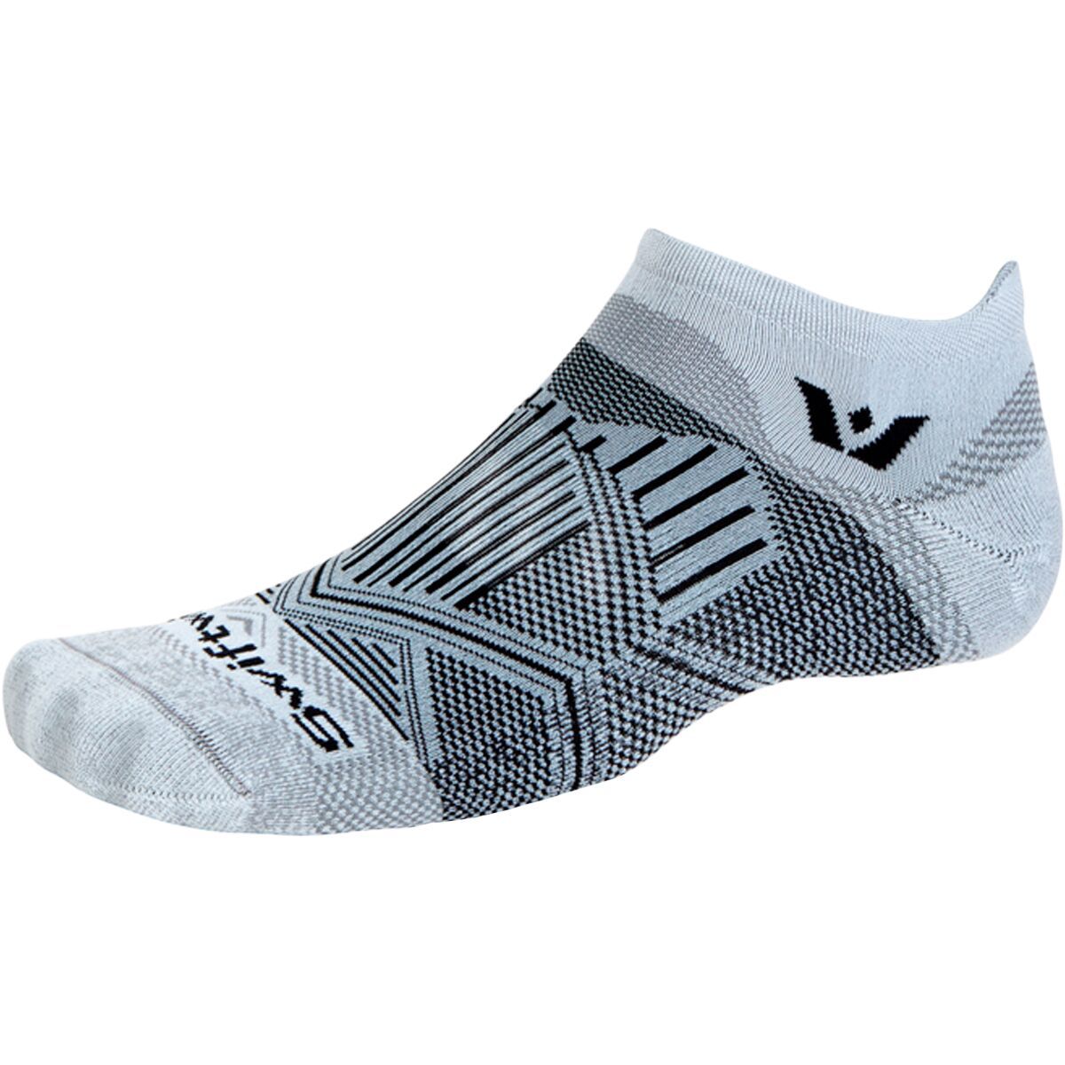 Image of Swiftwick Aspire No Show Tab Sock Geo Sterling Gray, S