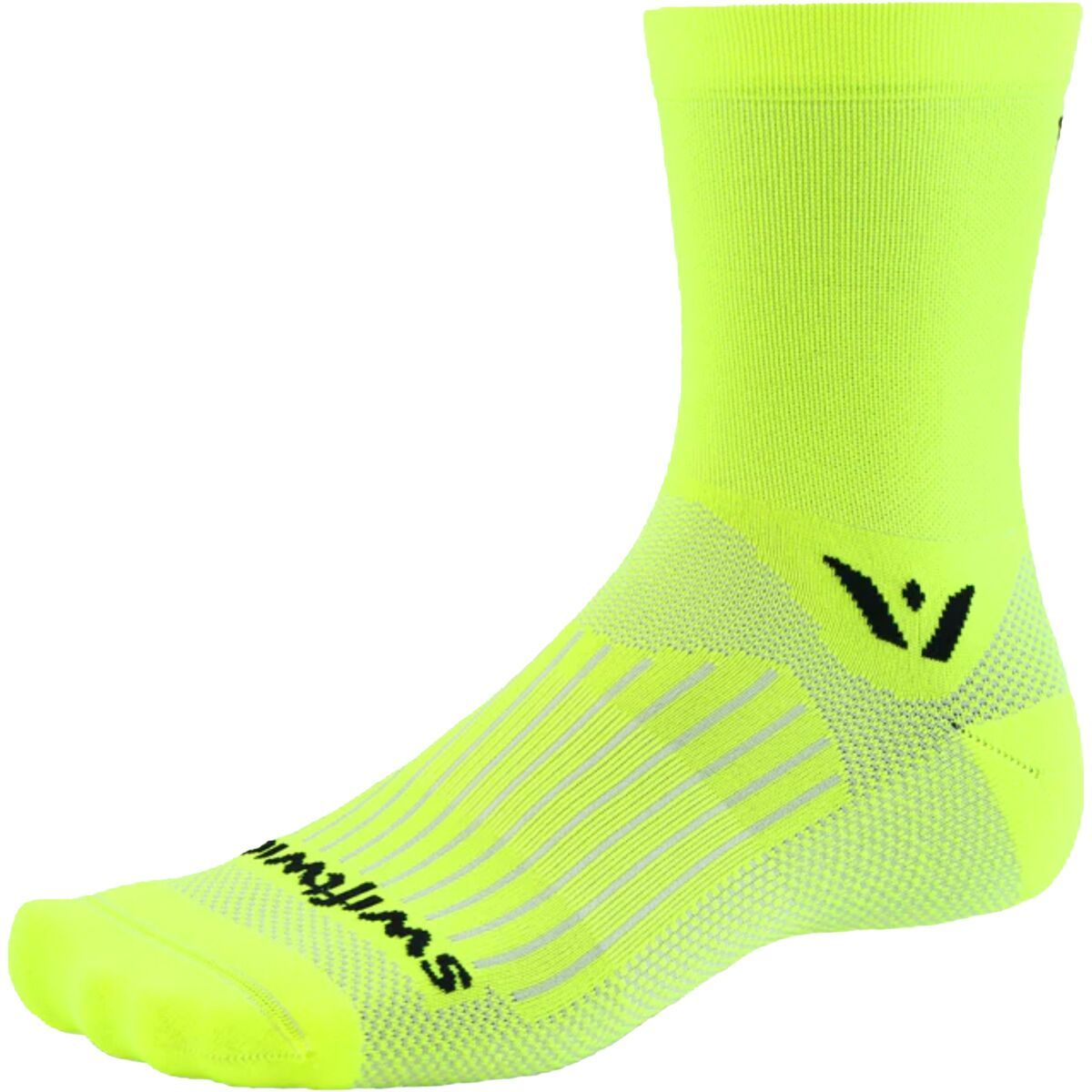 Image of Swiftwick Aspire Mid-Crew Sock Hi Viz Yellow, M
