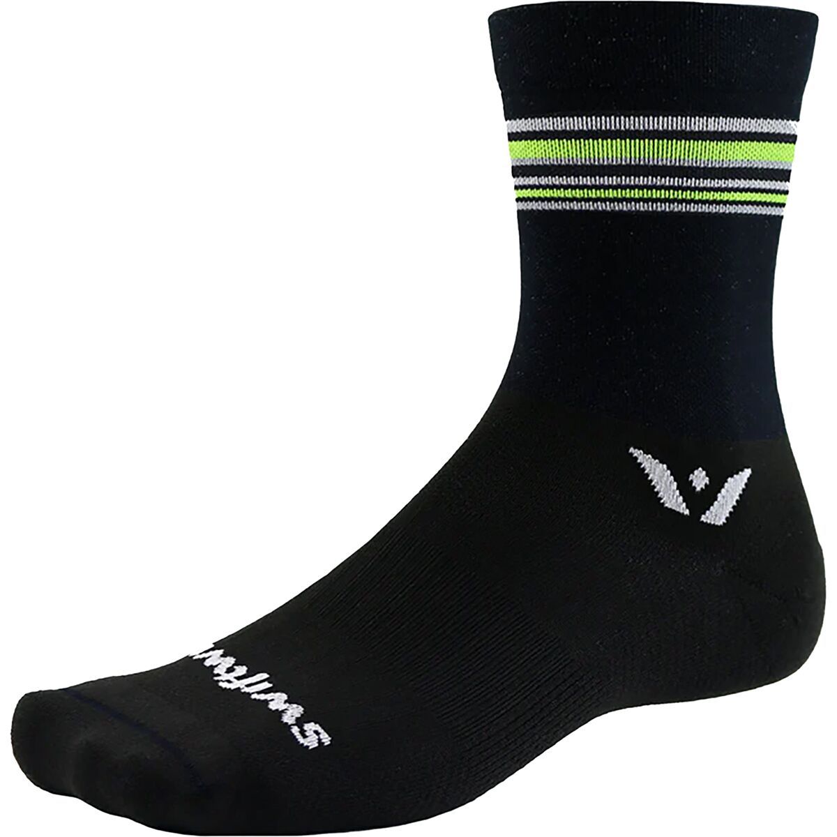 Swiftwick Aspire Mid-Crew Sock Hi-Viz Yellow Black, S