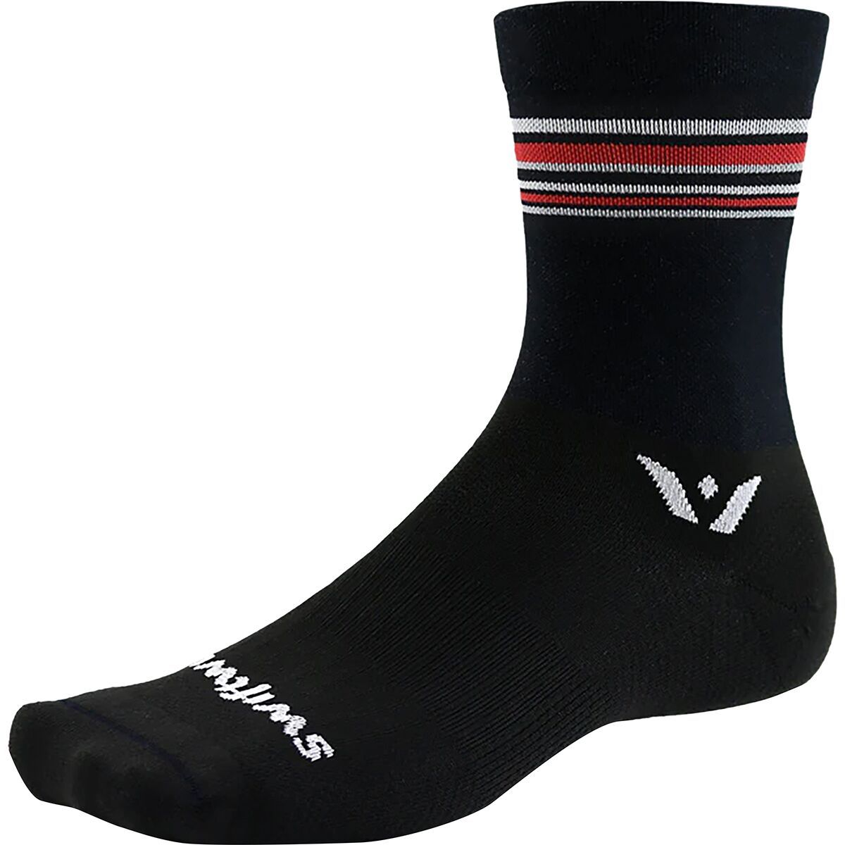 Image of Swiftwick Aspire Mid-Crew Sock Red Black, S