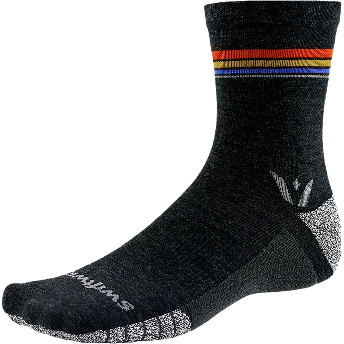 Swiftwick Flite XT Trail Five Sock Coal Sunset Stripe, L