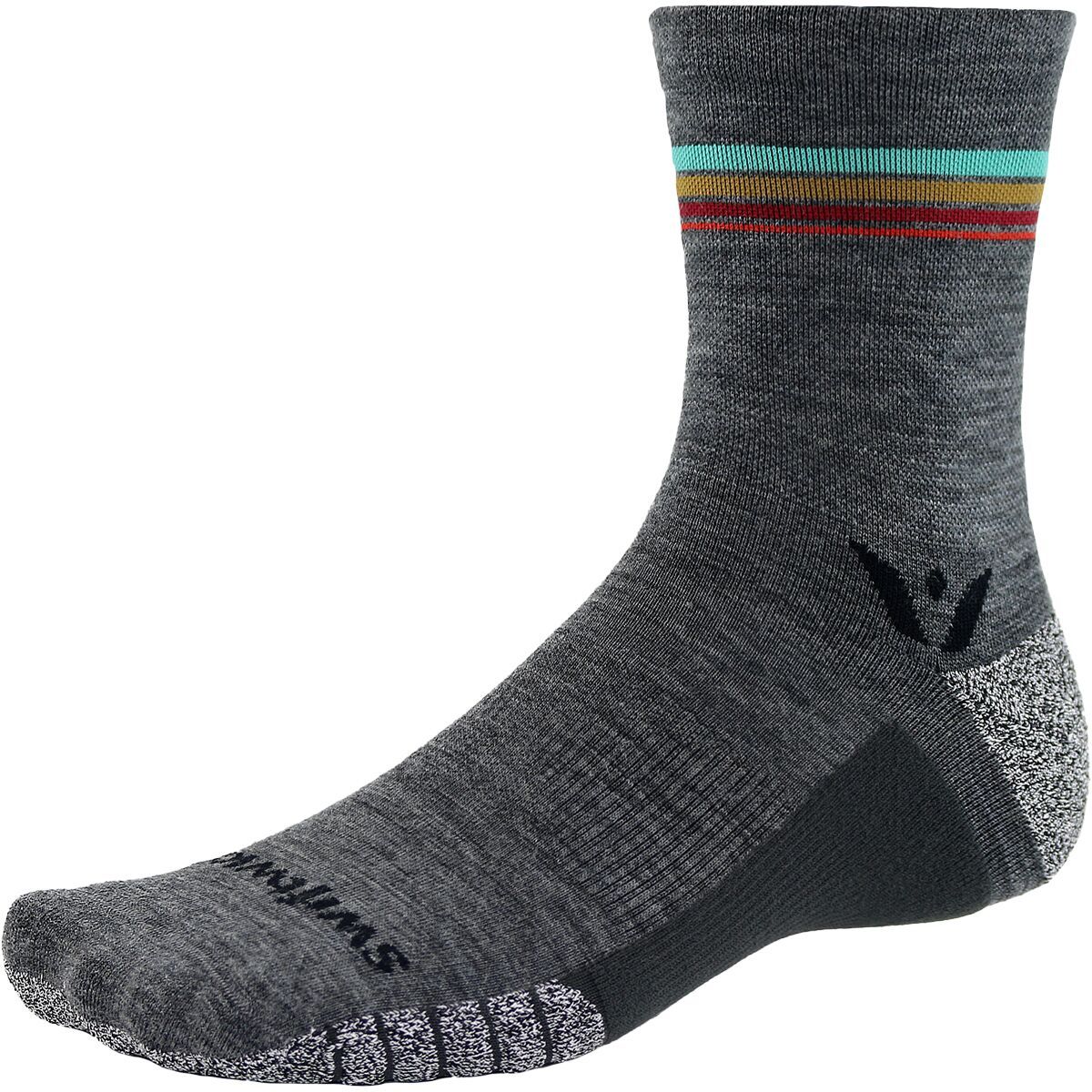 Swiftwick Flite XT Trail Five Sock Heather Sunrise Stripe, M