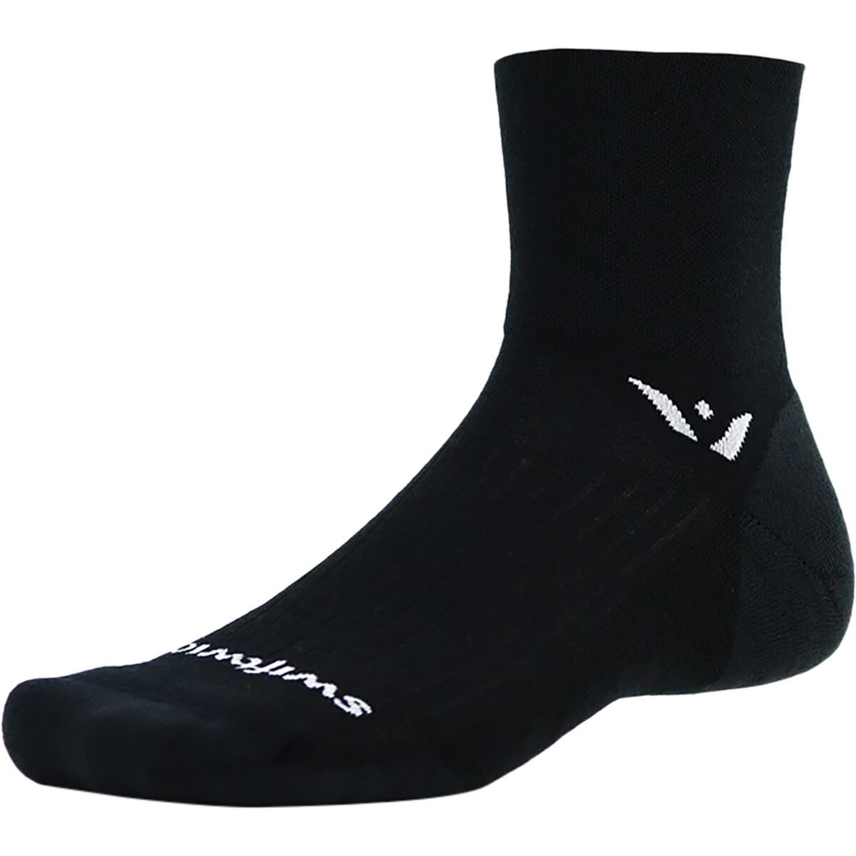 Image of Swiftwick Pursuit Quarter Crew High Sock Black, L