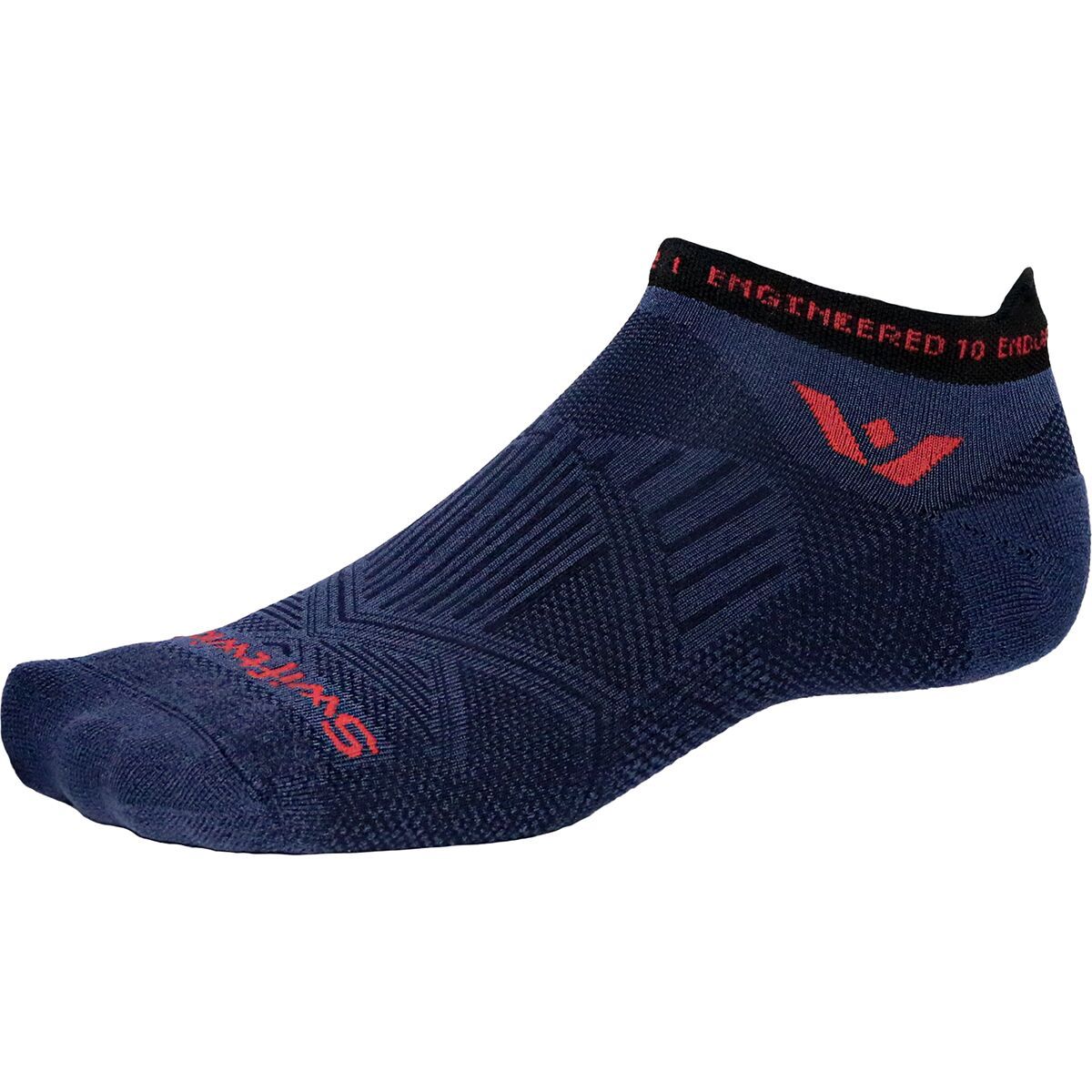 Image of Swiftwick Aspire No Show Tab Sock Navy Crimson, S