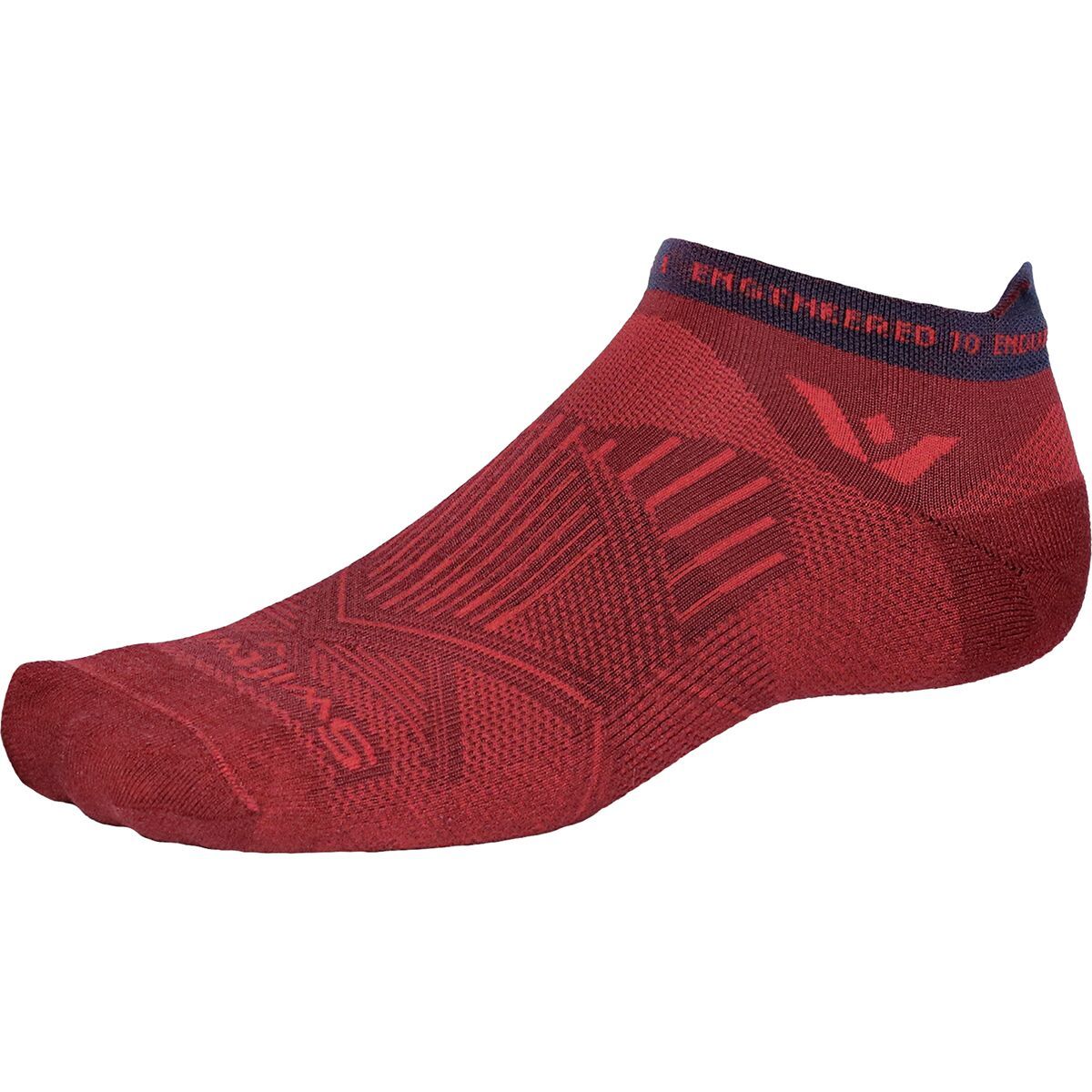 Image of Swiftwick Aspire No Show Tab Sock Red Crimson, L