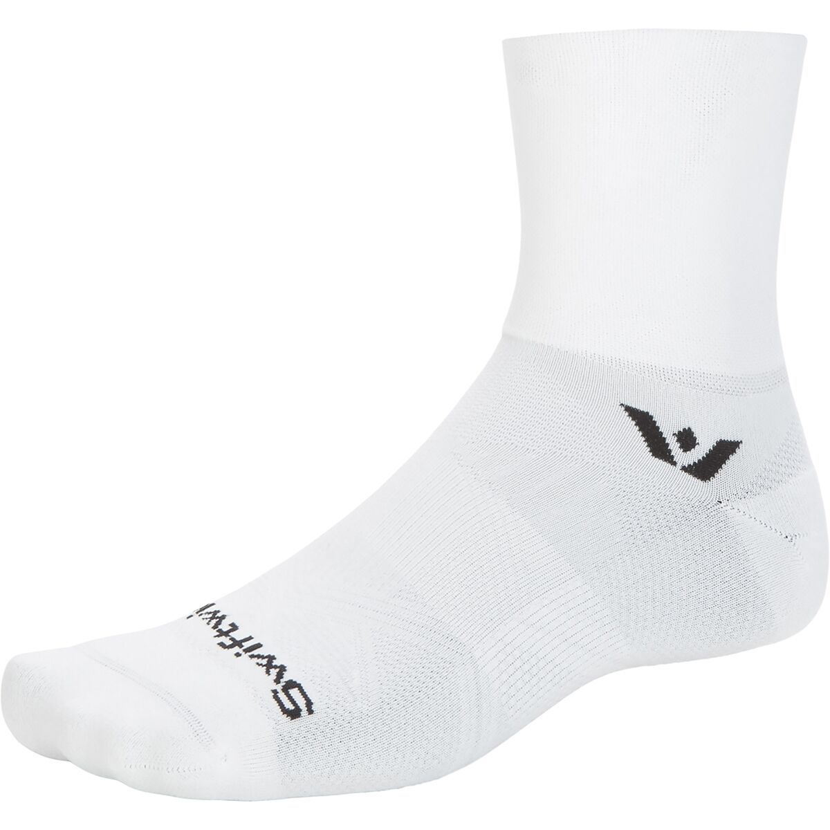 Image of Swiftwick Aspire Quarter Crew High Sock Circuit White, S