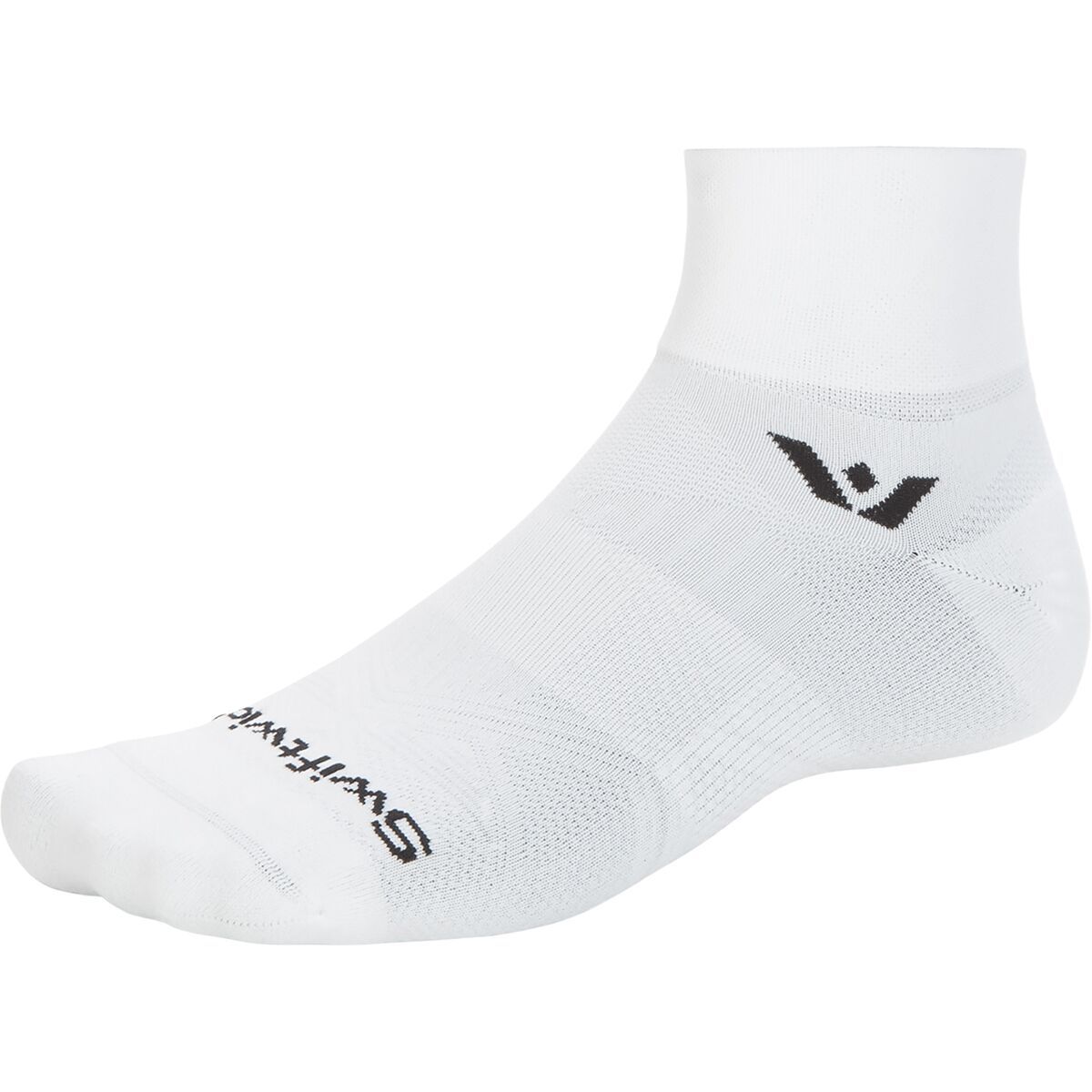 Image of Swiftwick Aspire Quarter Crew Sock Circuit White, L