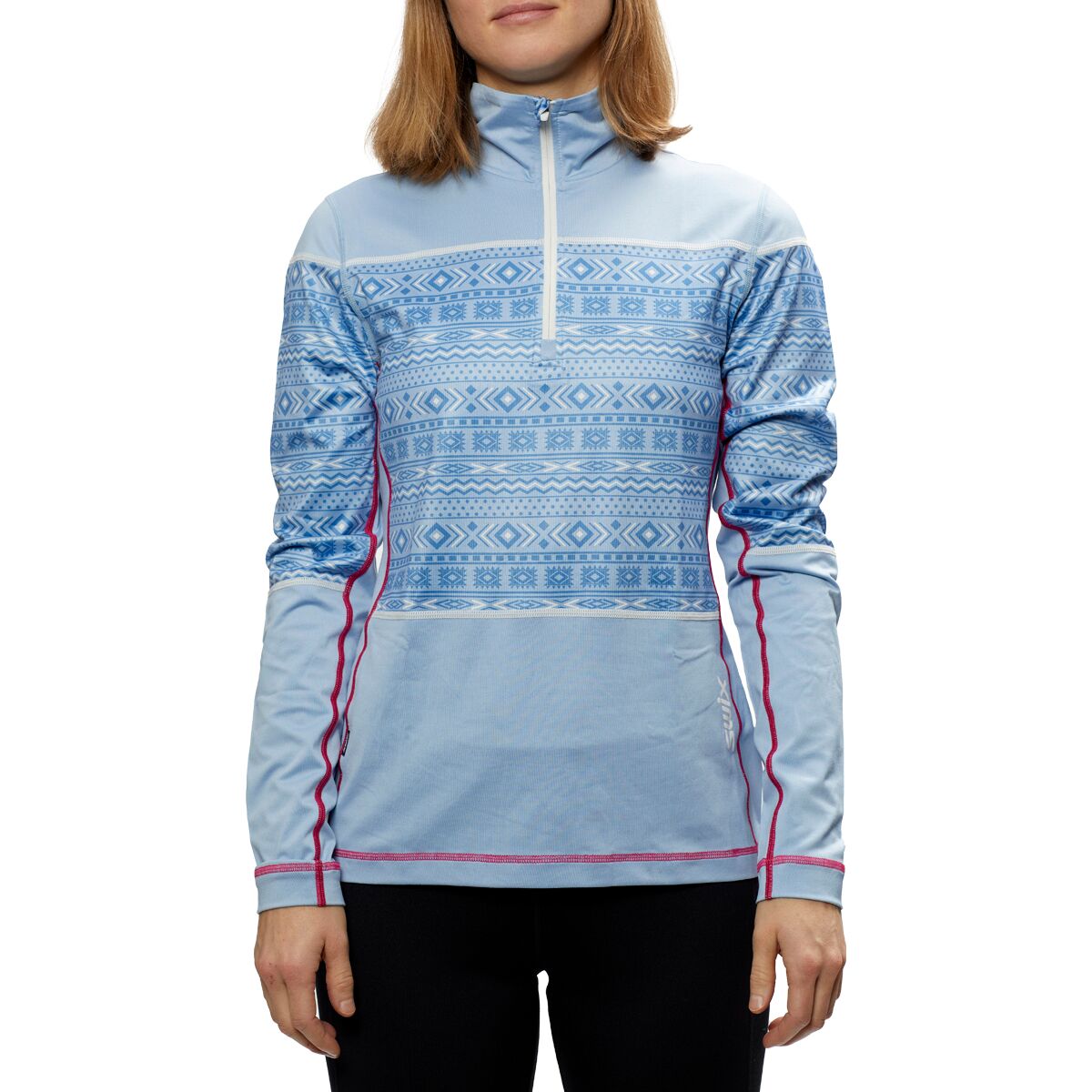 Image of Swix Tista 1/2-Zip Top - Women's Cashmere Blue Print, S