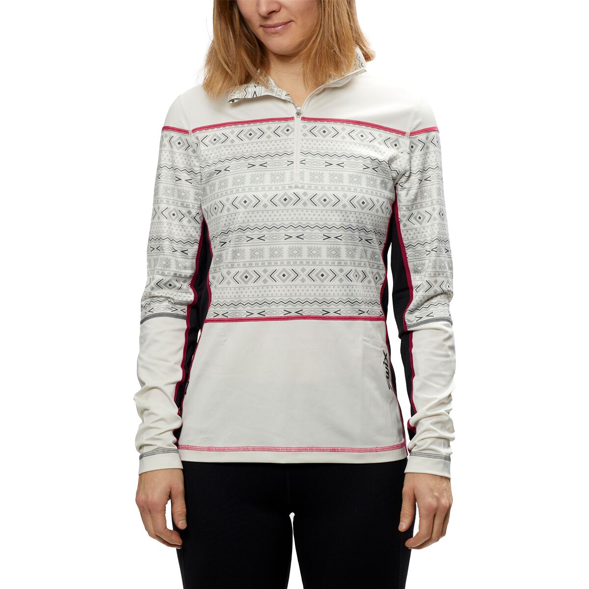 Image of Swix Tista 1/2-Zip Top - Women's White Print, L
