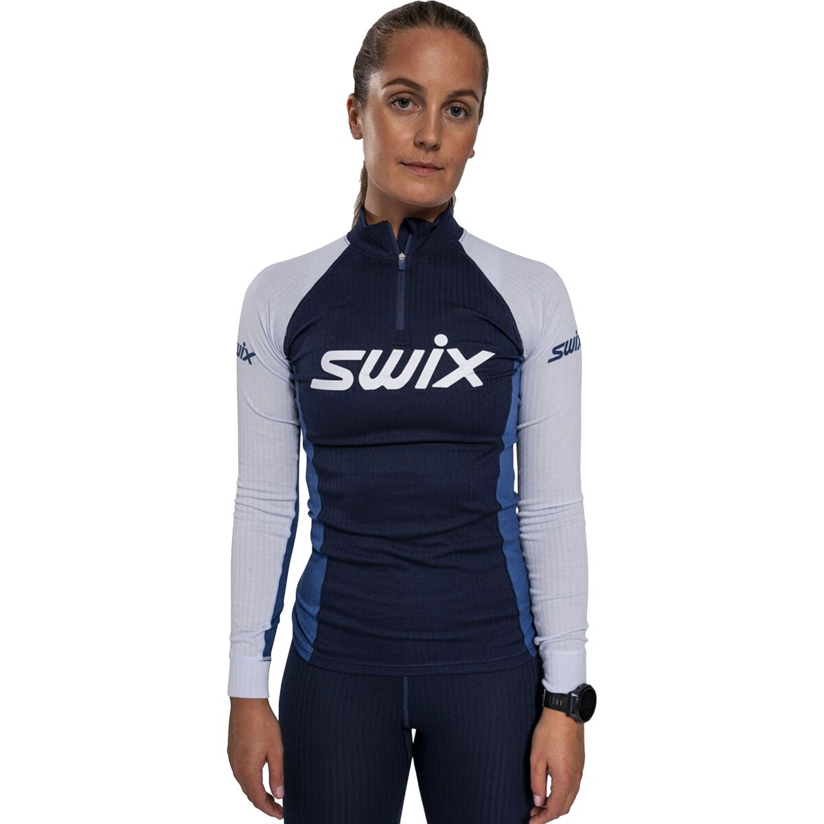 Swix RaceX Classic 1/2-Zip Top - Women's Dark Navy/Lake Blue