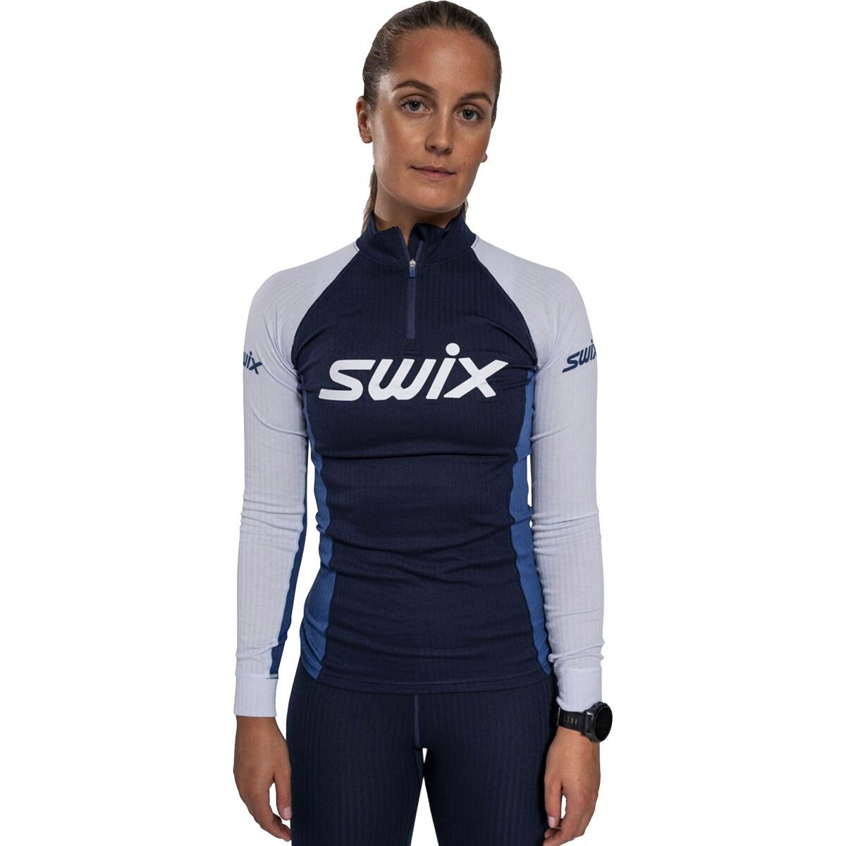 Swix RaceX Classic 1/2-Zip Top - Women's Dark Navy/Lake Blue, XL