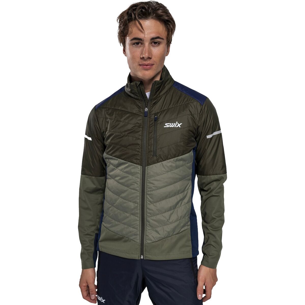 Image of Swix Dynamic Hybrid Insulated Jacket - Men's Olive/Dark olive, M