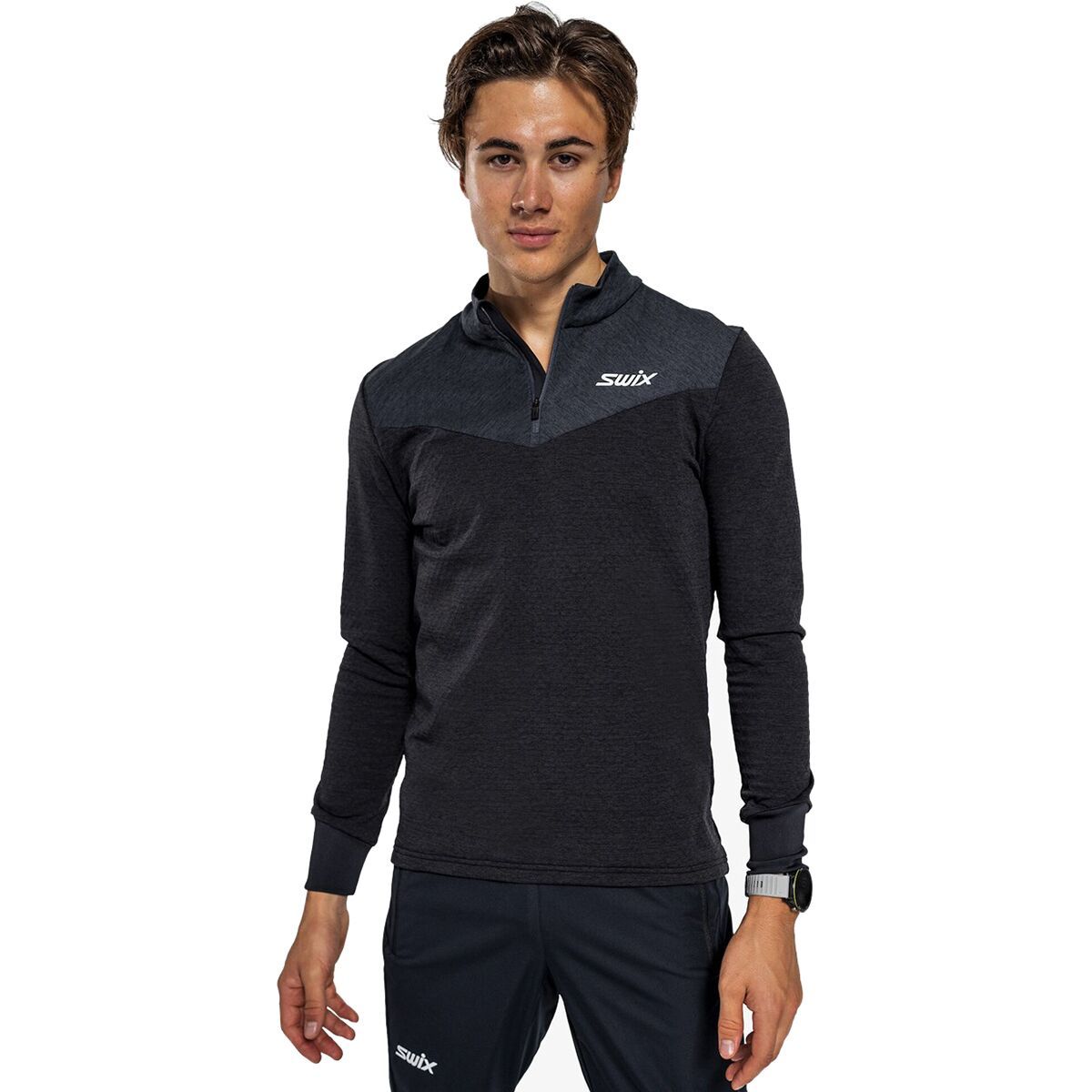 Swix Dynamic Midlayer 1/2-Zip Top - Men's Black/Phantom, L