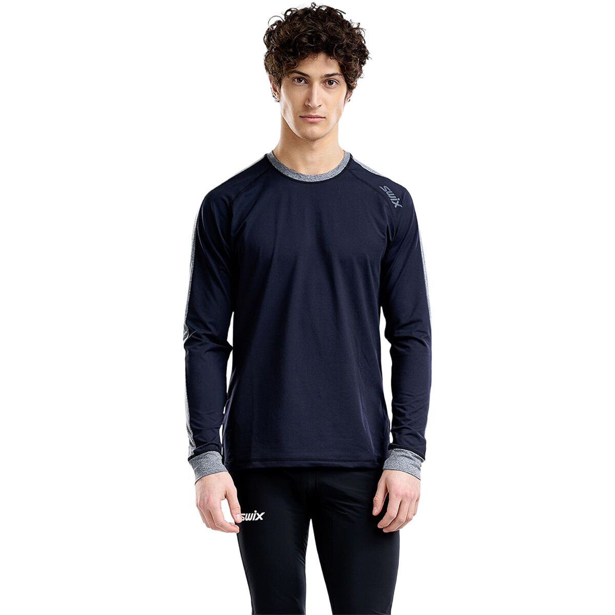 Image of Swix Tista Crew Neck Mid Layer Top - Men's Black, S