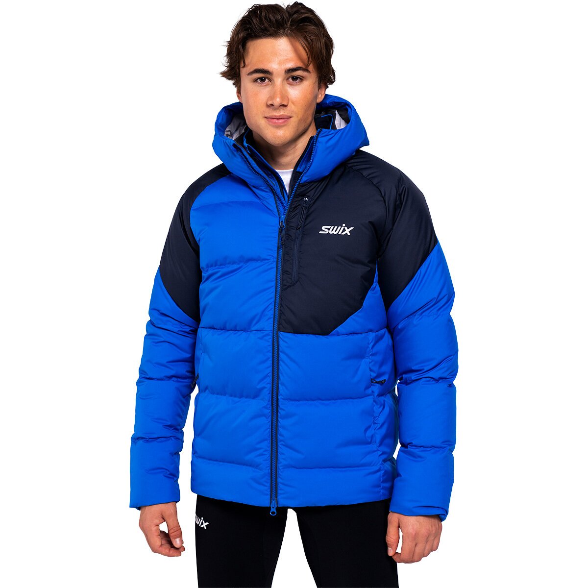 Image of Swix Focus Down Jacket - Men's Active Blue/Dark Navy, S
