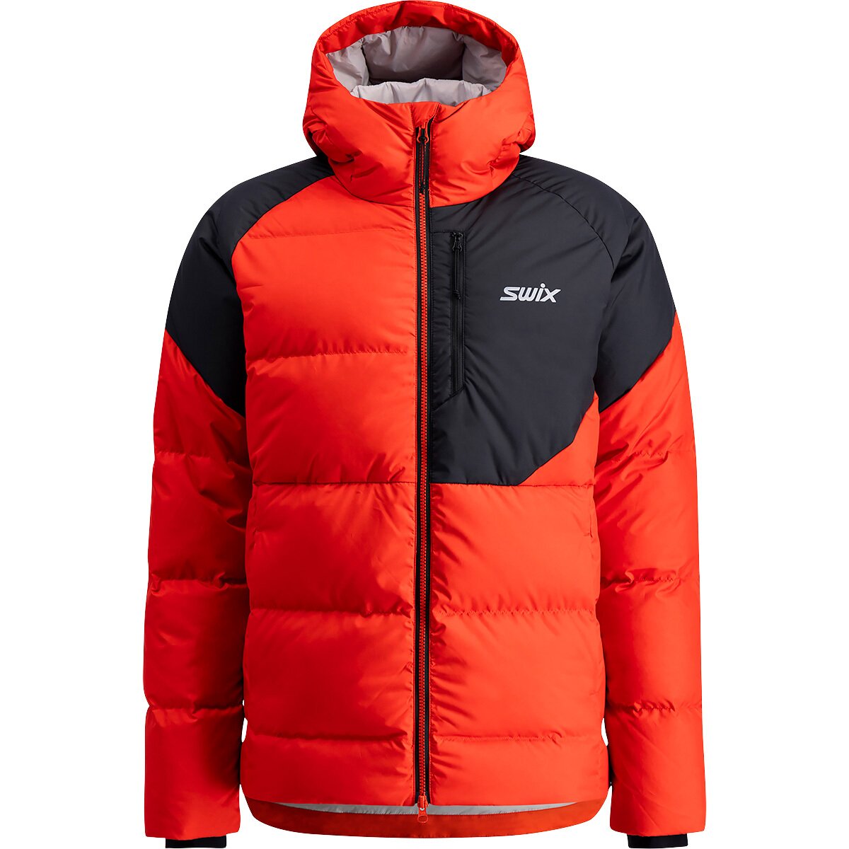 Image of Swix Focus Down Jacket - Men's Fiery Red/Black, M
