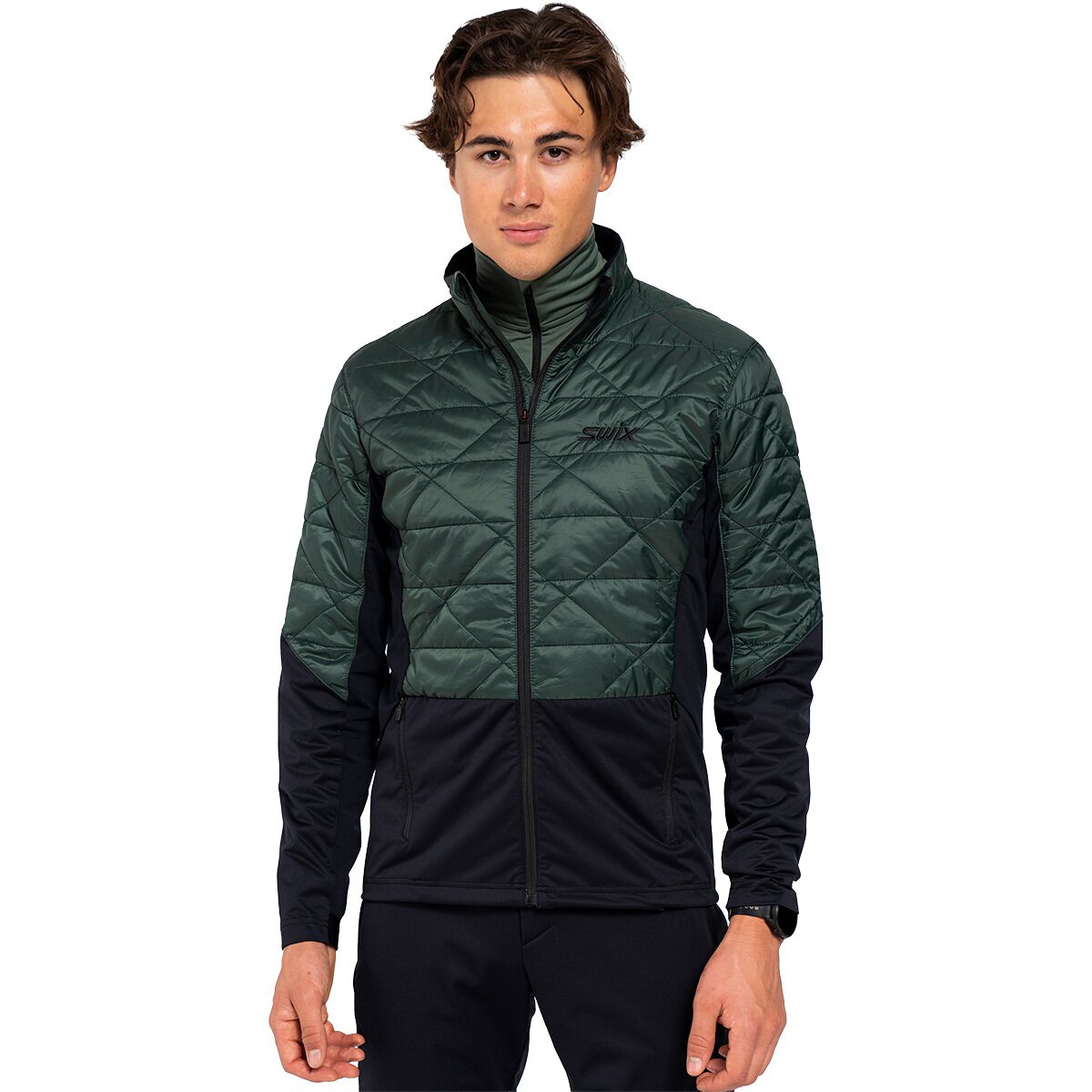 Image of Swix Infinity Hybrid Insulated Jacket - Men's Forest/Black, L