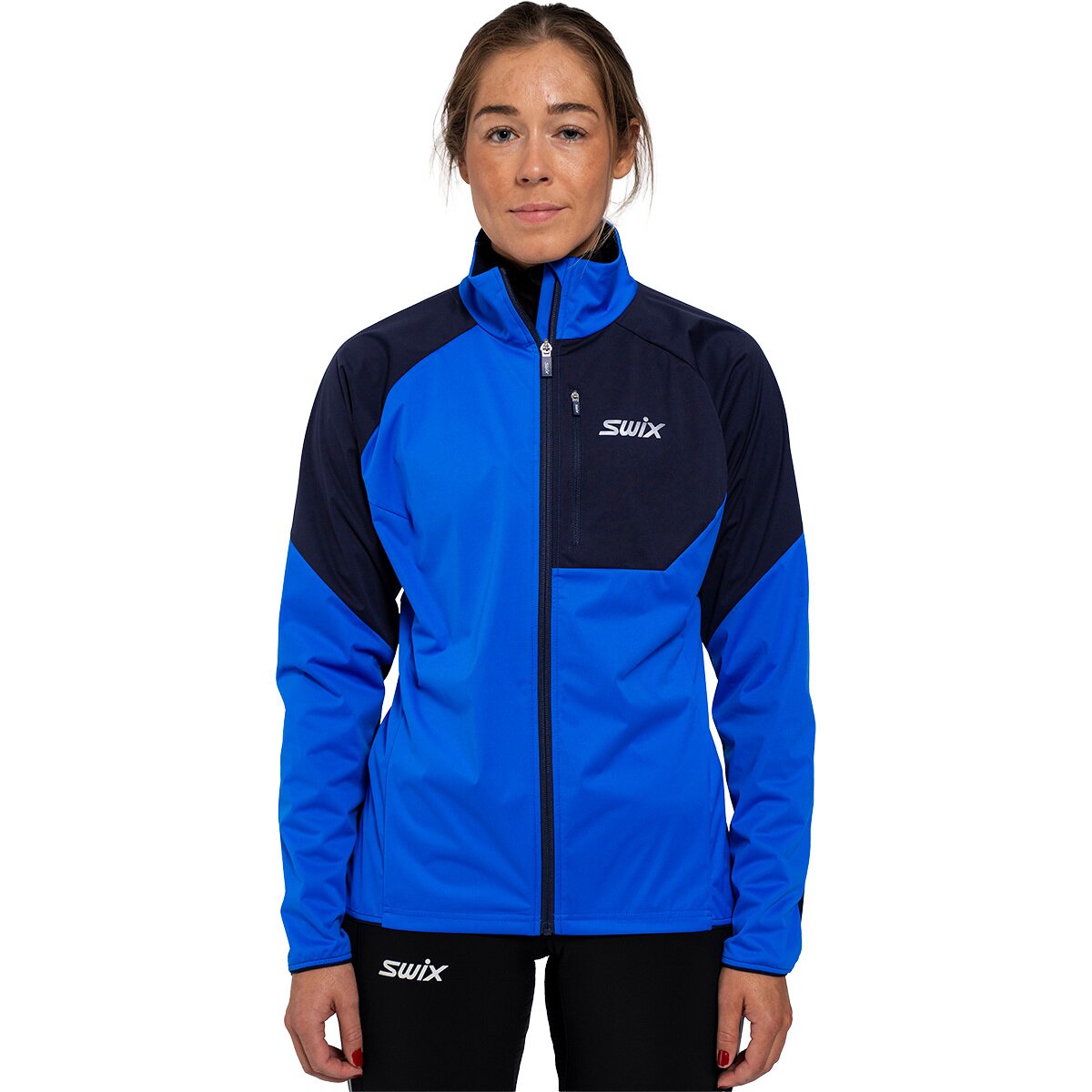 Image of Swix Focus Wind Jacket - Women's Active Blue/Dark Navy, L