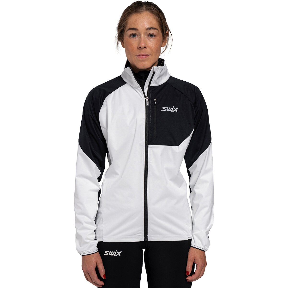 Image of Swix Focus Wind Jacket - Women's Bright White/Black, XL
