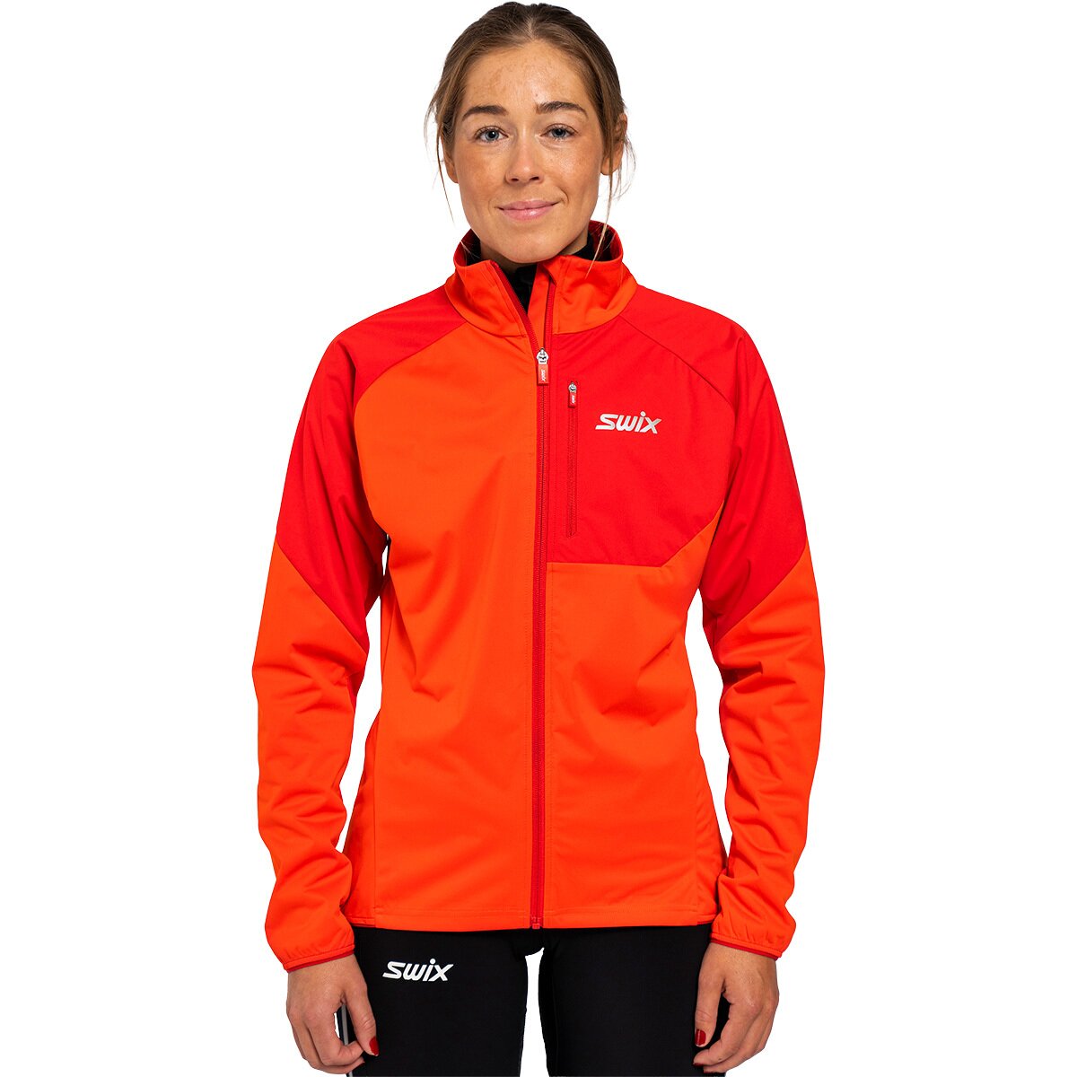 Image of Swix Focus Wind Jacket - Women's Fiery Red/Swix Red, L