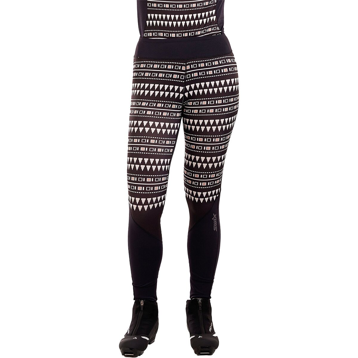 Image of Swix Tista Mid Layer Tight - Women's Black Print, S