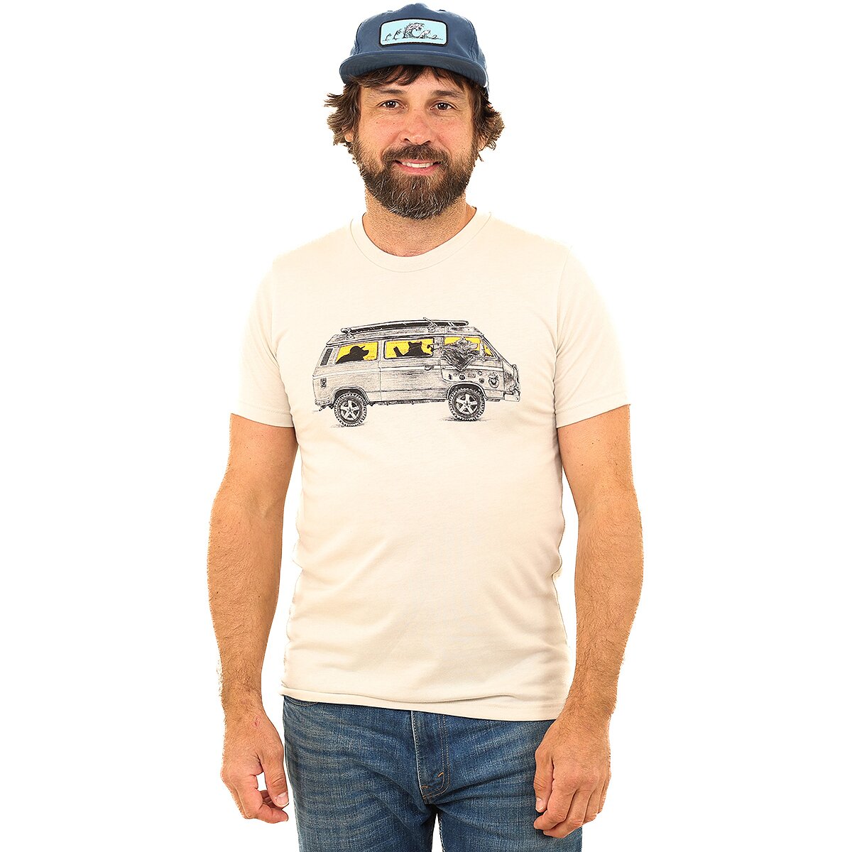 Image of Slow Loris Bear Lee Rollin' T-Shirt Heather Dust, XXL