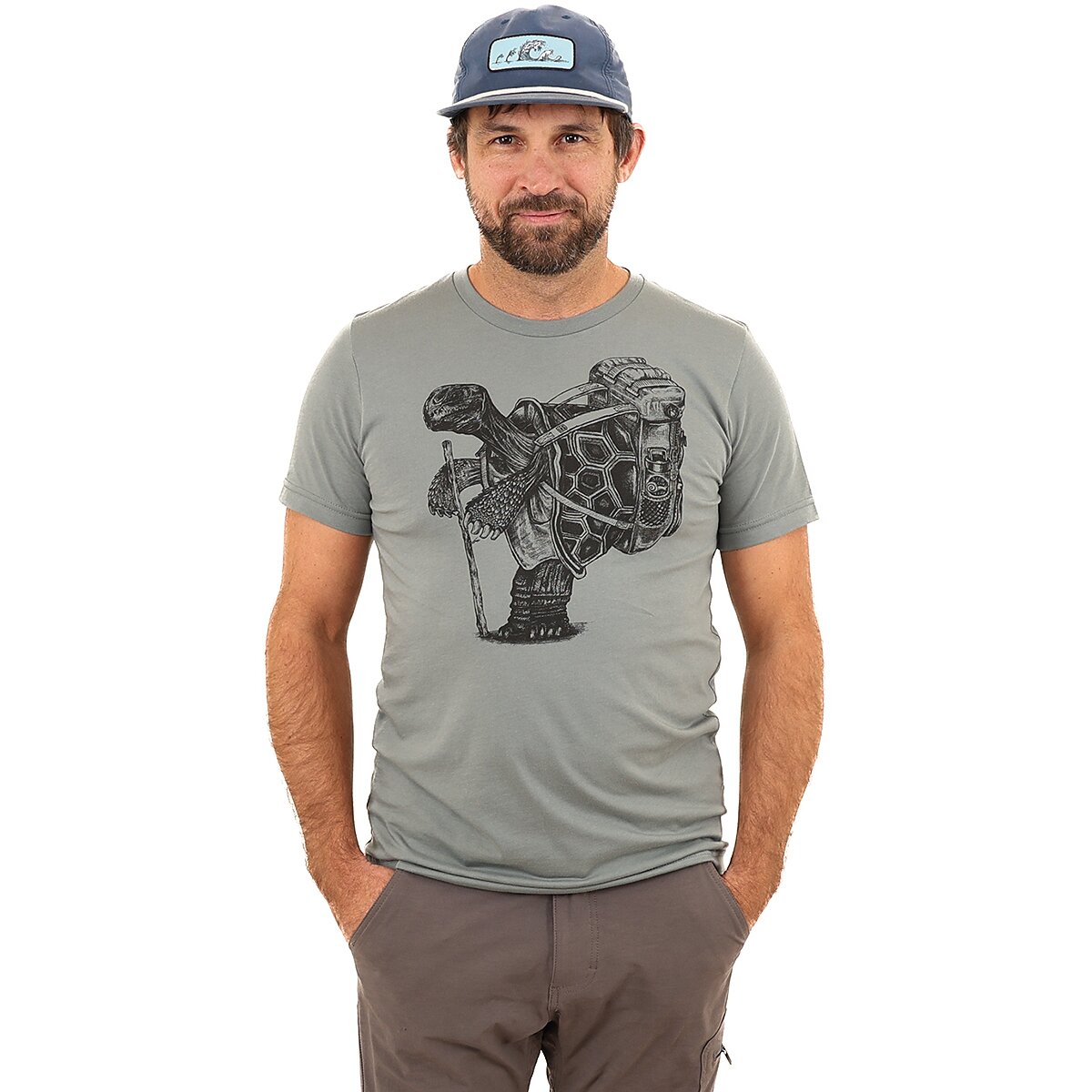 Image of Slow Loris Hiking Tortoise T-Shirt Blue Storm, S