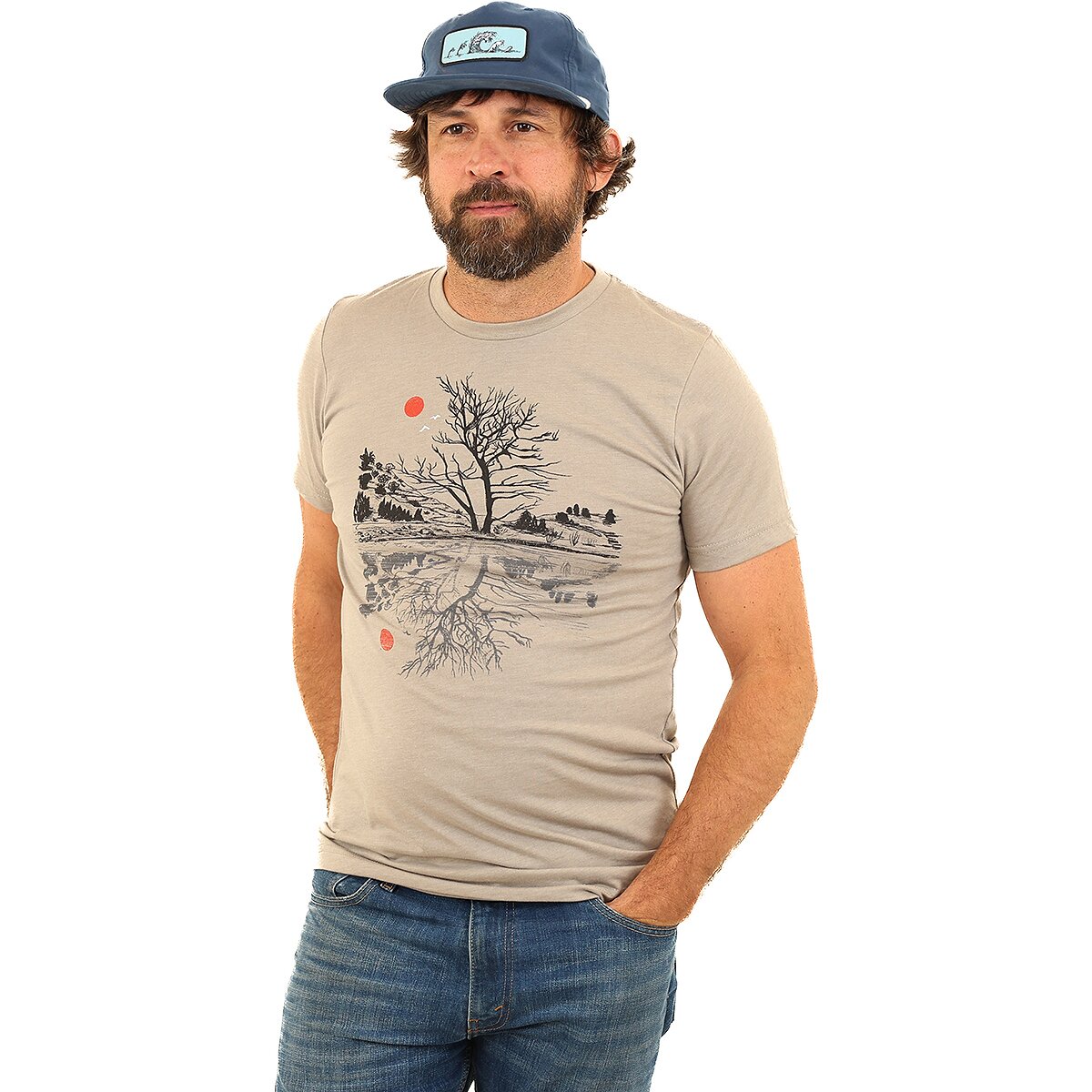 Image of Slow Loris Reflections T-Shirt Heather Stone, XXL