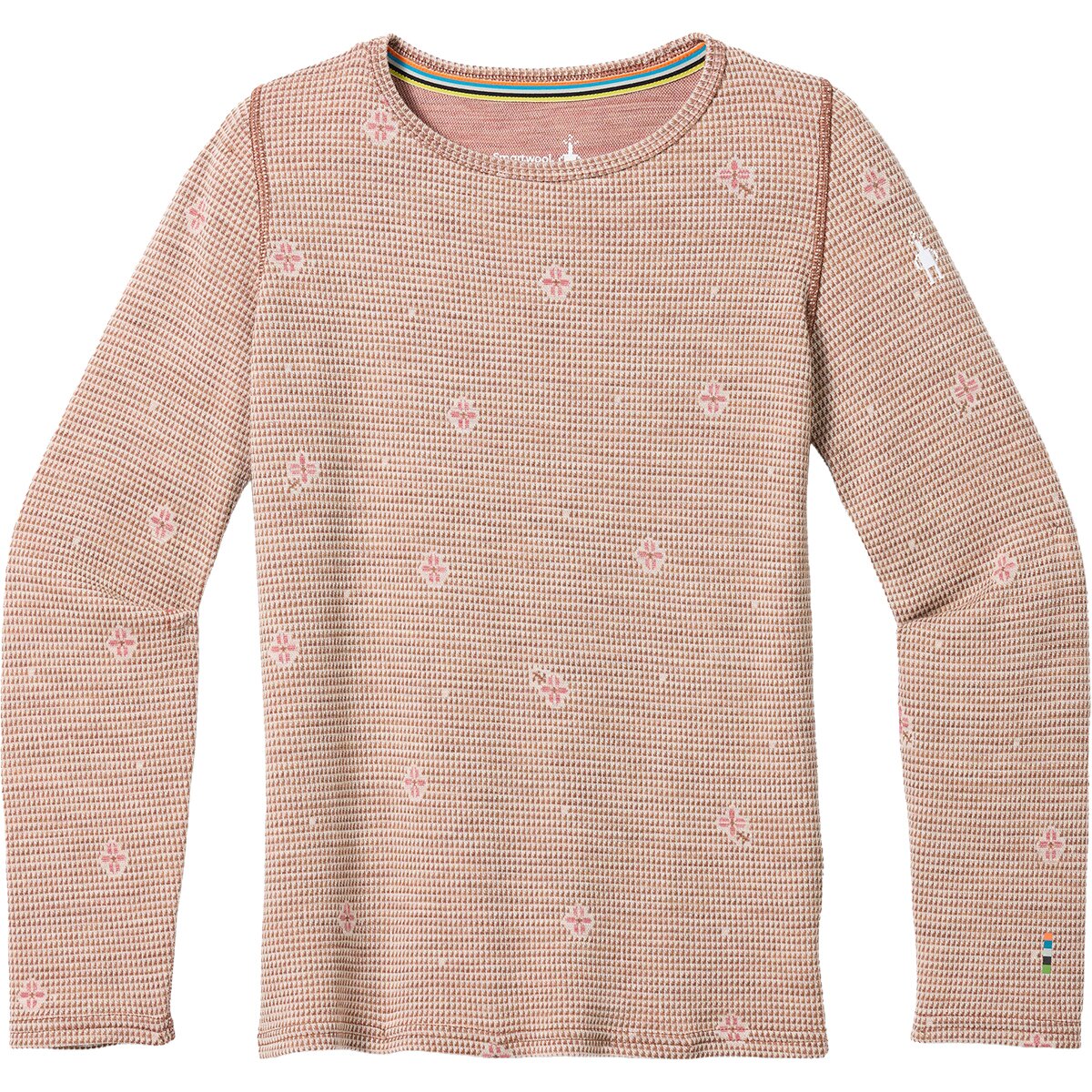 Image of Smartwool Merino 250 Baselayer Crew Top - Kids' Almond Mini Meadow, L