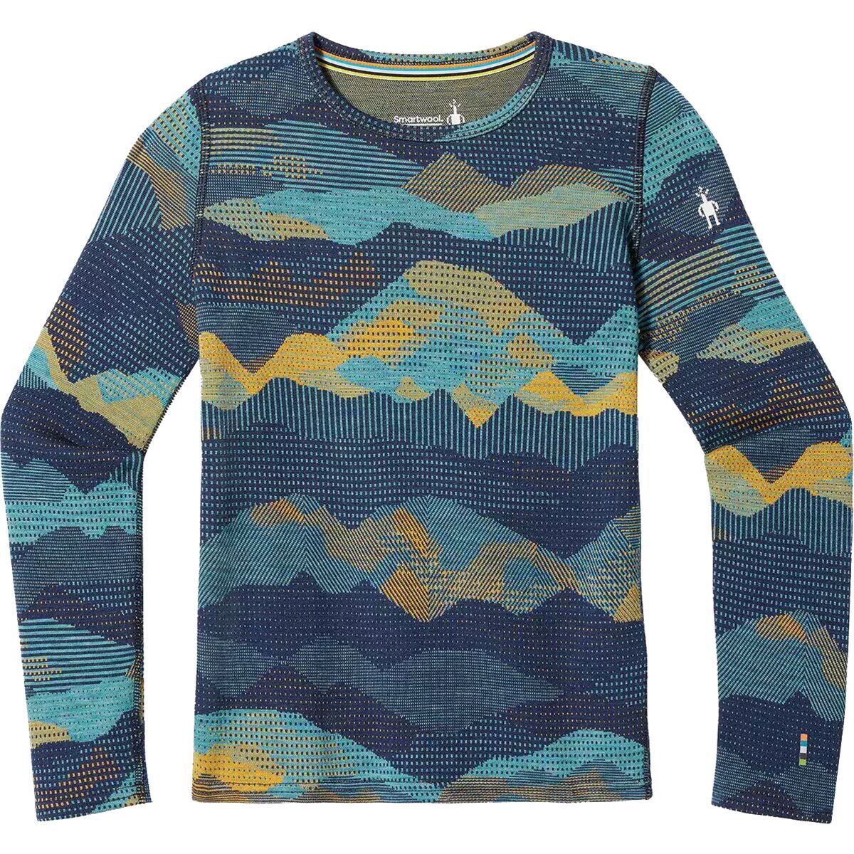 Smartwool Merino 250 Baselayer Crew Top - Kids' Blueberry Mtn Scape, XS