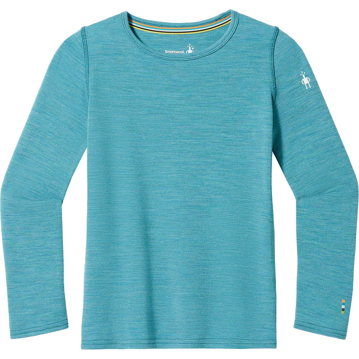 Smartwool Merino 250 Baselayer Crew Top - Kids' Cascade Green Heather, XXS