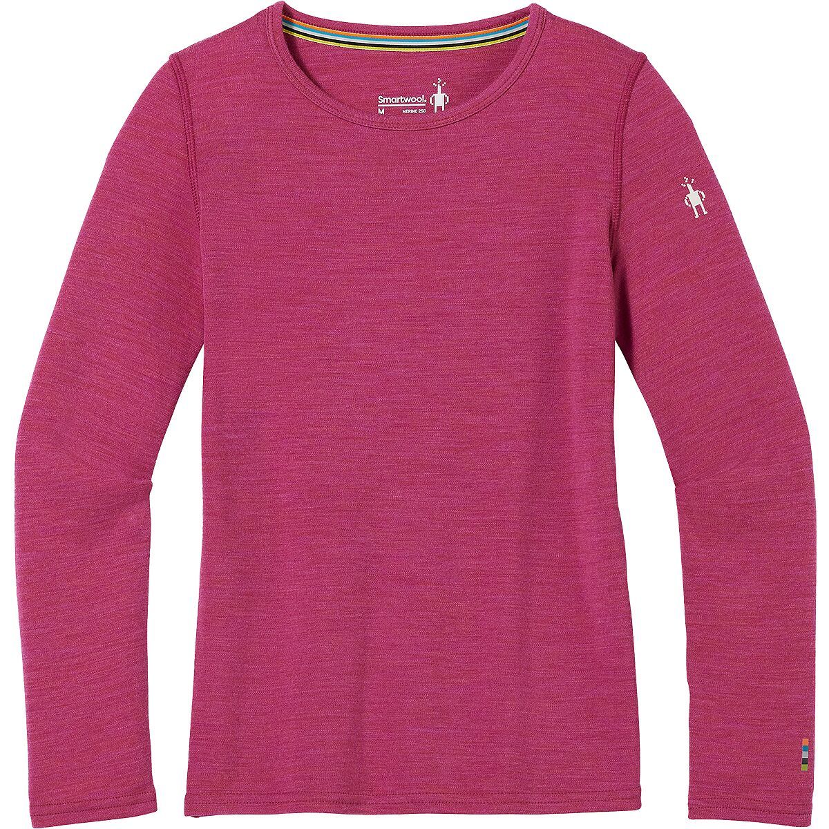 Smartwool Merino 250 Baselayer Crew Top - Kids' Festive Fuchsia Heather, XL