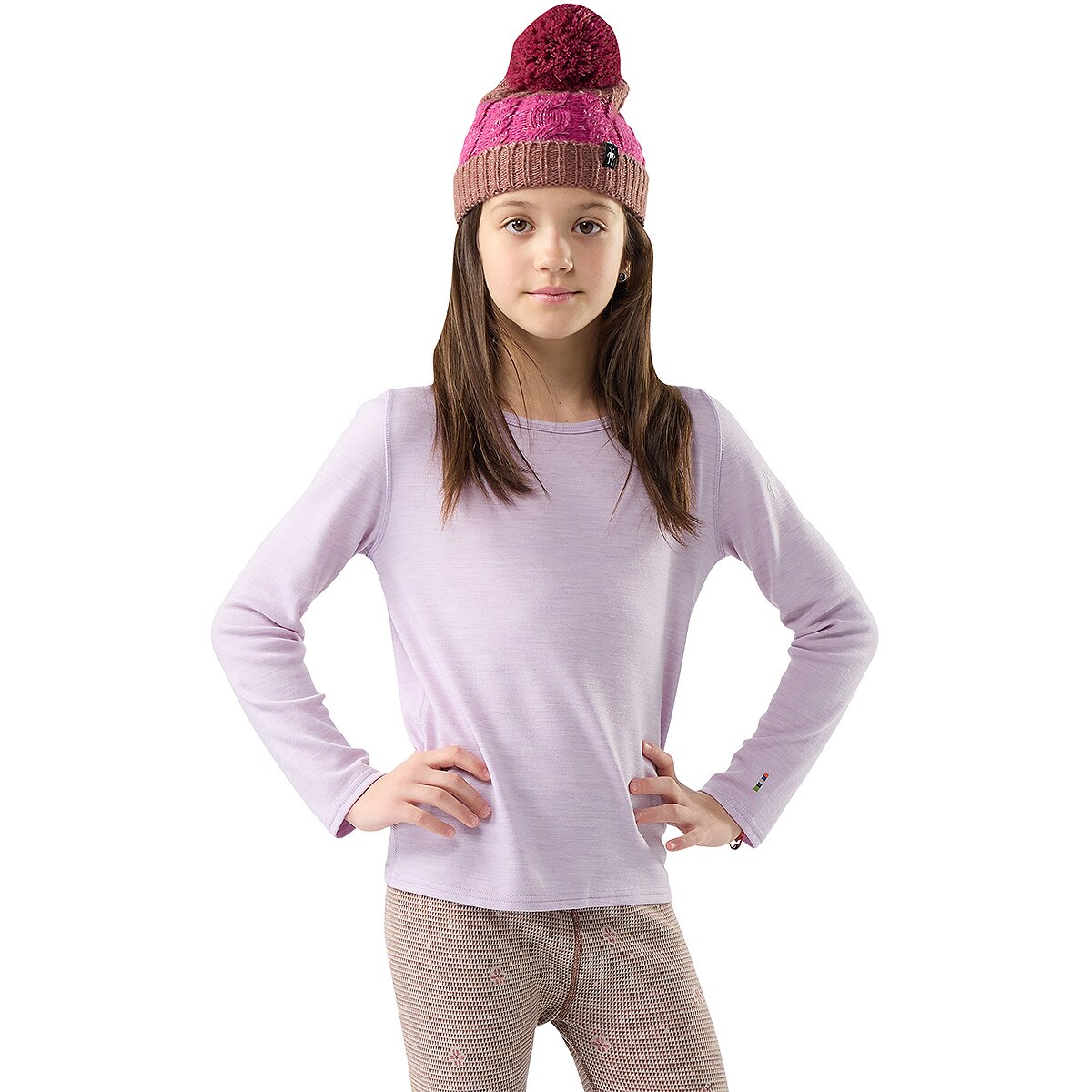 Image of Smartwool Merino 250 Baselayer Crew Top - Kids' Lavender Sky Heather, M