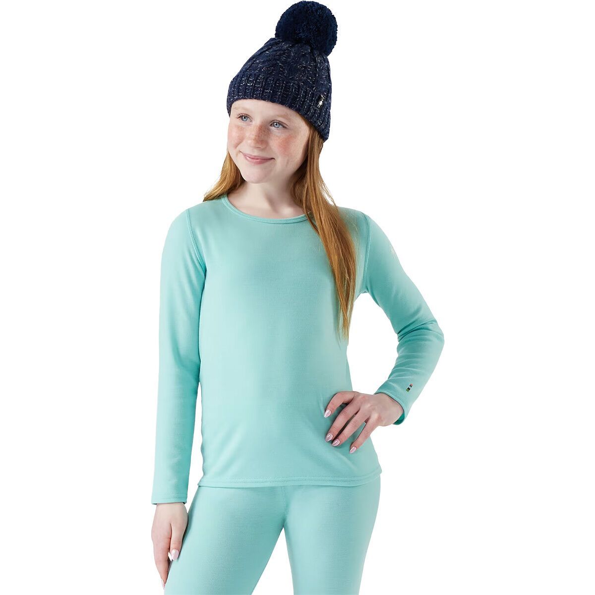 Image of Smartwool Merino 250 Baselayer Crew Top - Kids' Pacific Blue, M