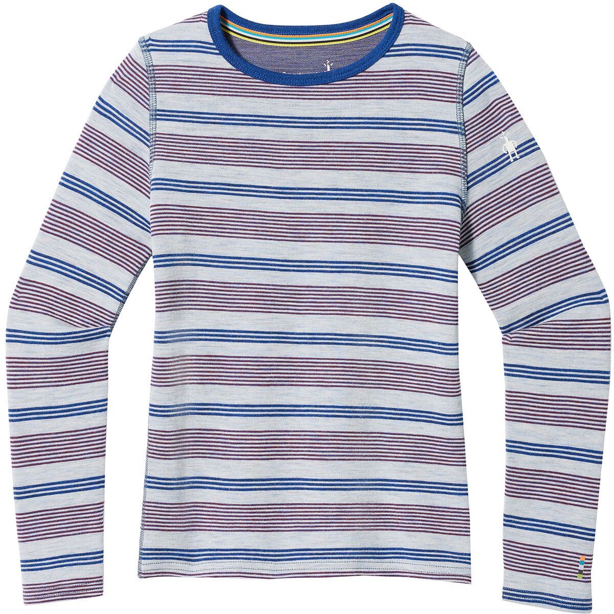 Smartwool Merino 250 Baselayer Crew Top - Kids' Winter Sky Multi Stripe, S