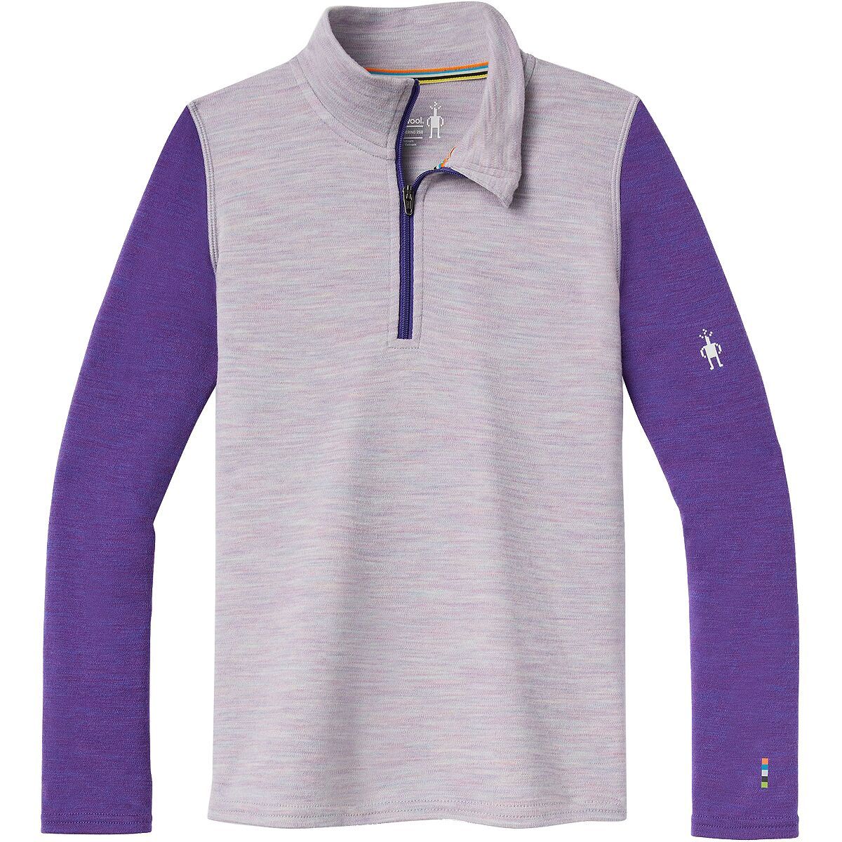 Smartwool Merino 250 Zip Top - Kids' Purple Eclipse Heather, XXS