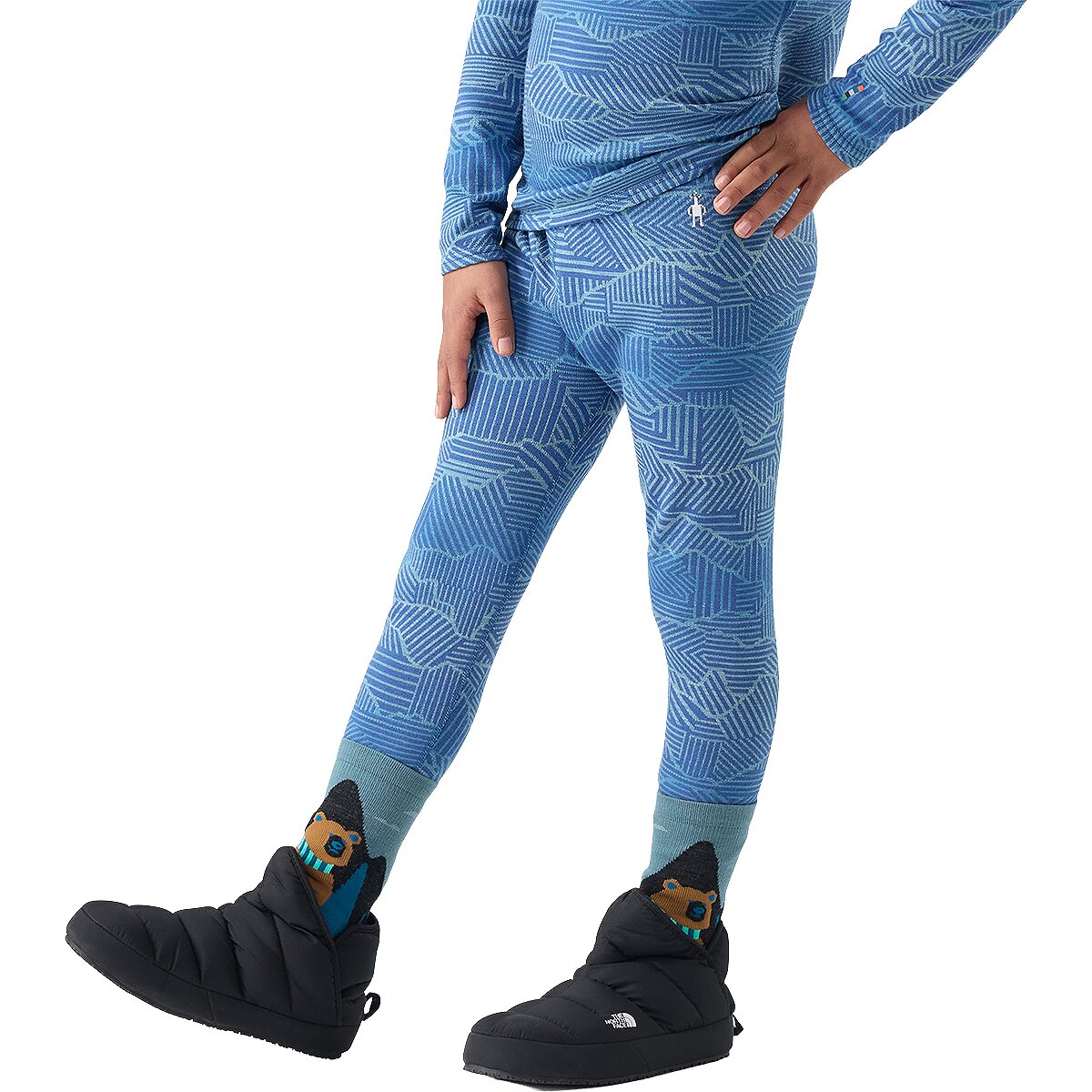 Image of Smartwool Merino 250 Bottom - Kids' Indigo Linear Peaks, XS
