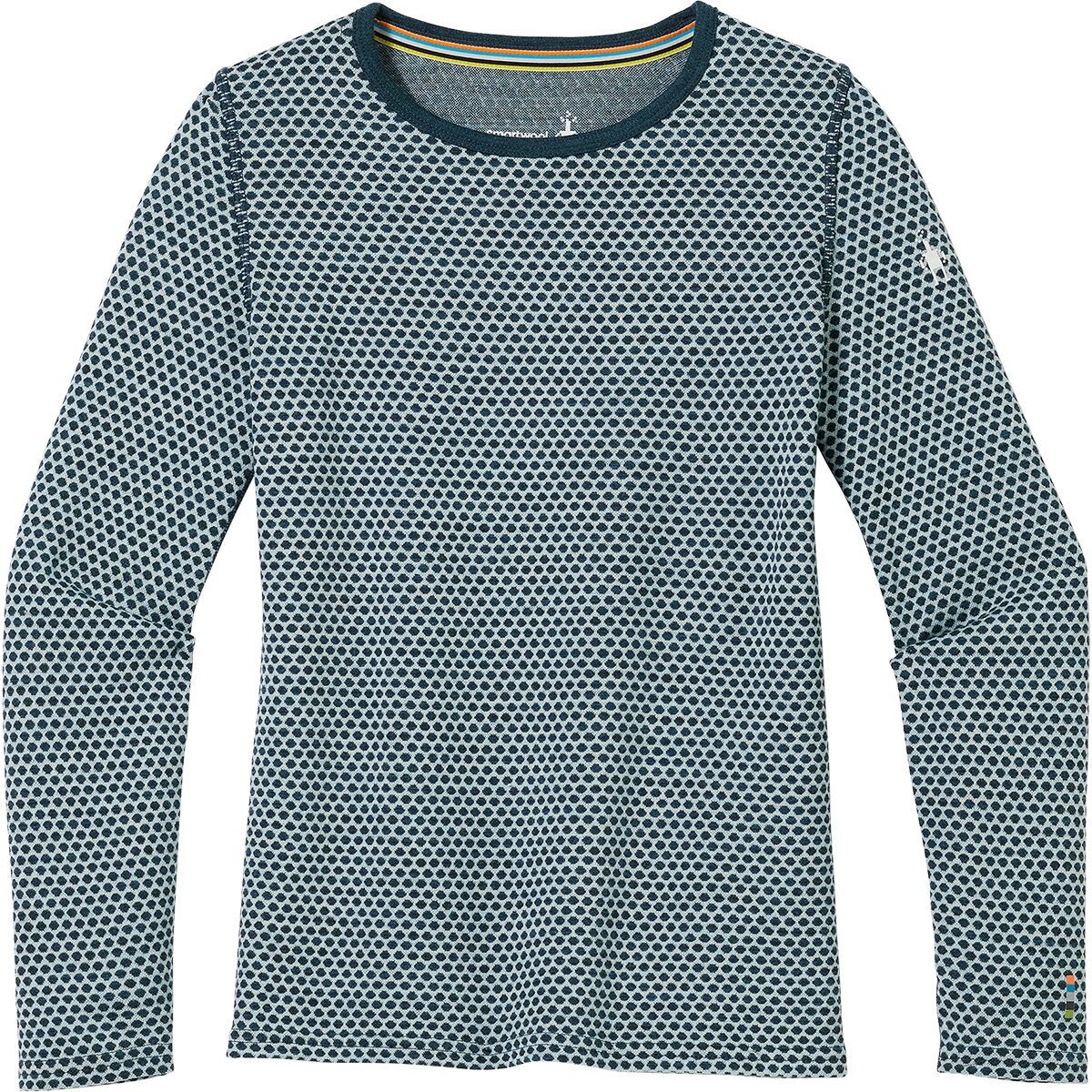 Smartwool Mid 250 Pattern Crew - Girls' Bleached Aqua Dot, XXS