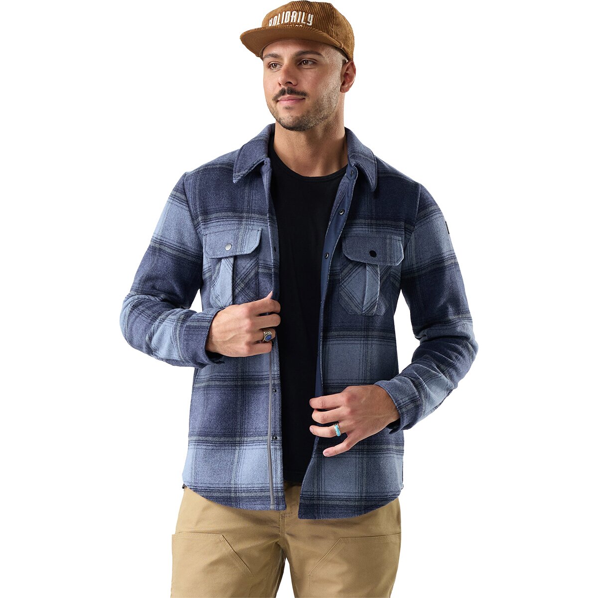 Image of Smartwool Anchor Line Shirt Jacket - Men's Nightfall Blue Plaid, S
